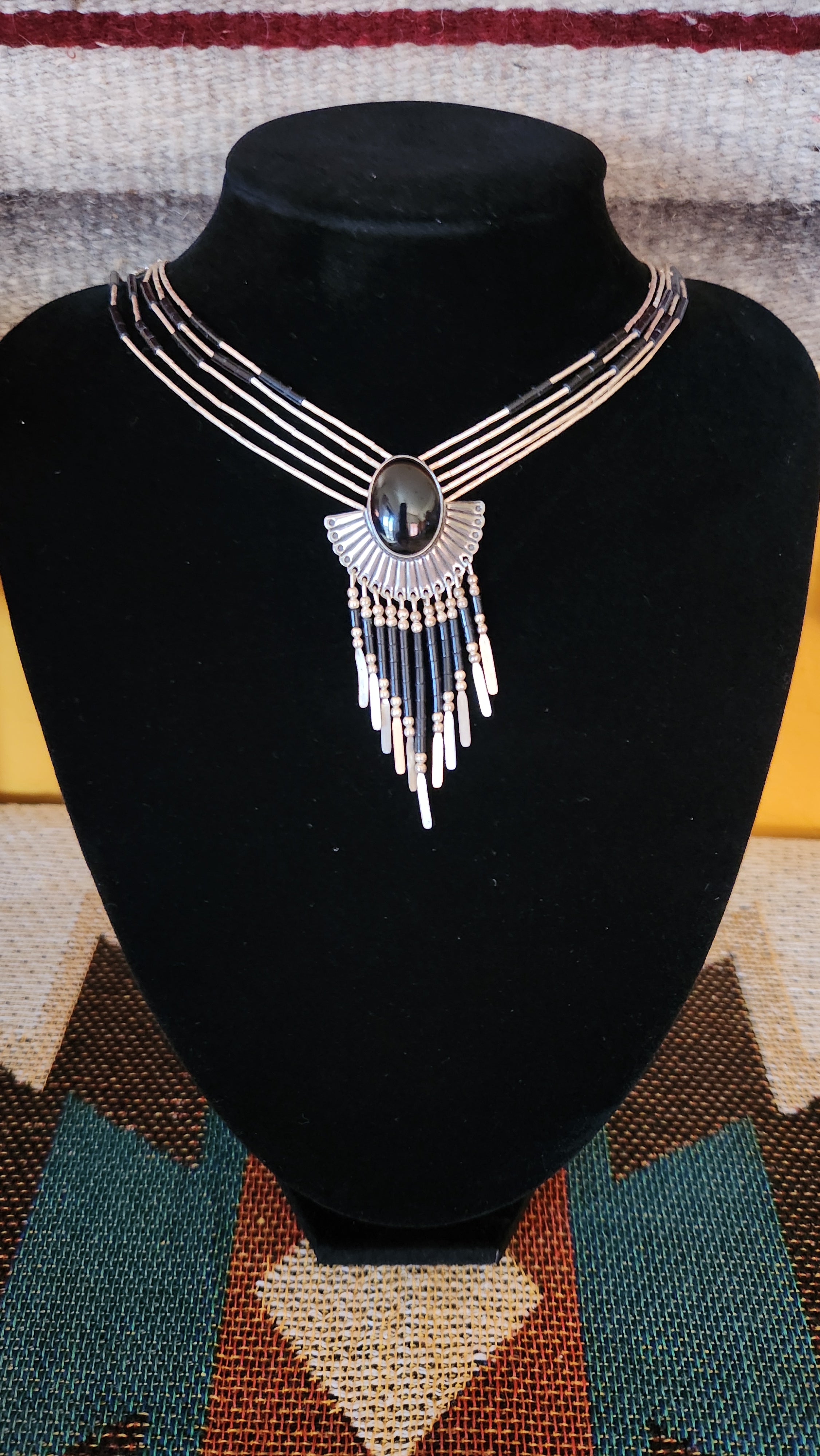 Liquid Silver Black Onyx necklace