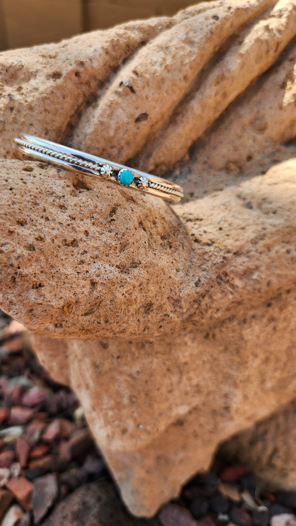 Vintage Navajo handmade Natural Sleeping Beauty Turquoise cuff
