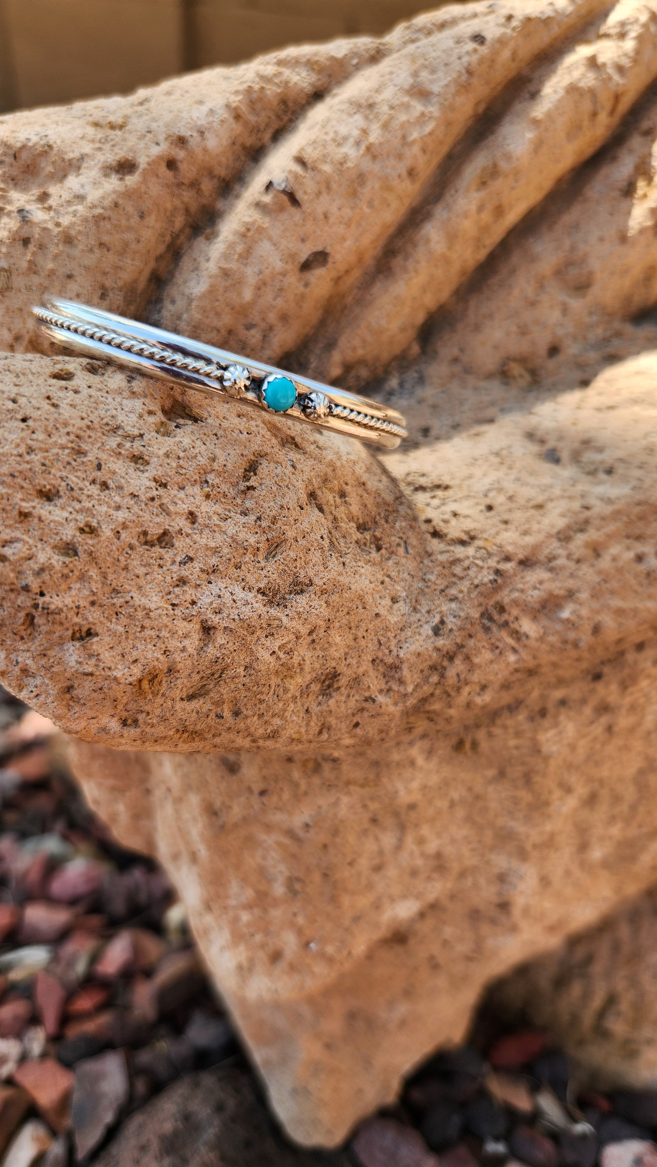 Vintage Navajo handmade Natural Sleeping Beauty Turquoise cuff