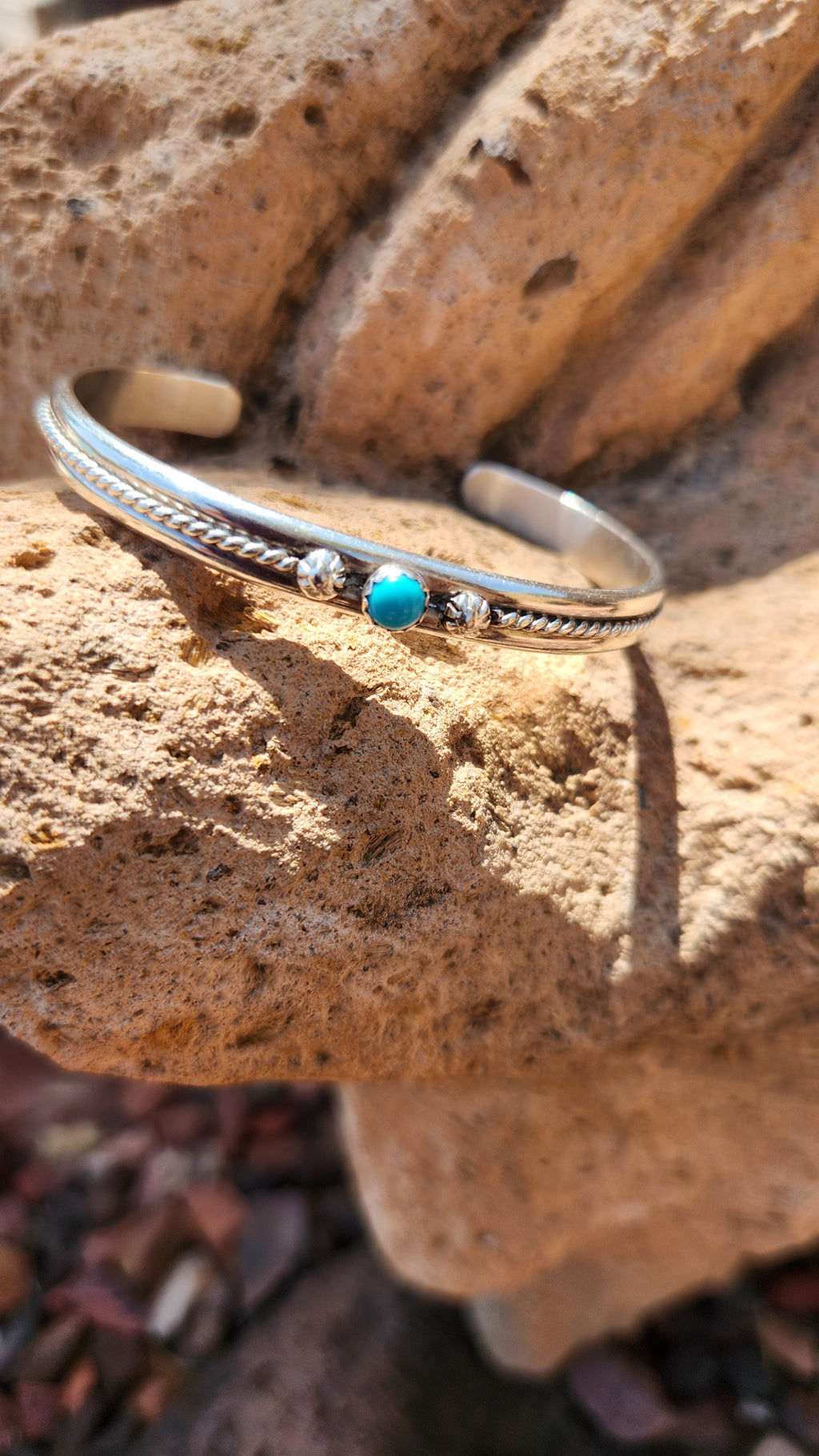 Vintage Navajo handmade Natural Sleeping Beauty Turquoise cuff