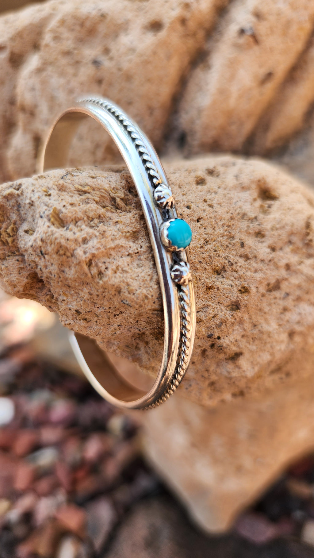 Vintage Navajo handmade Natural Sleeping Beauty Turquoise cuff