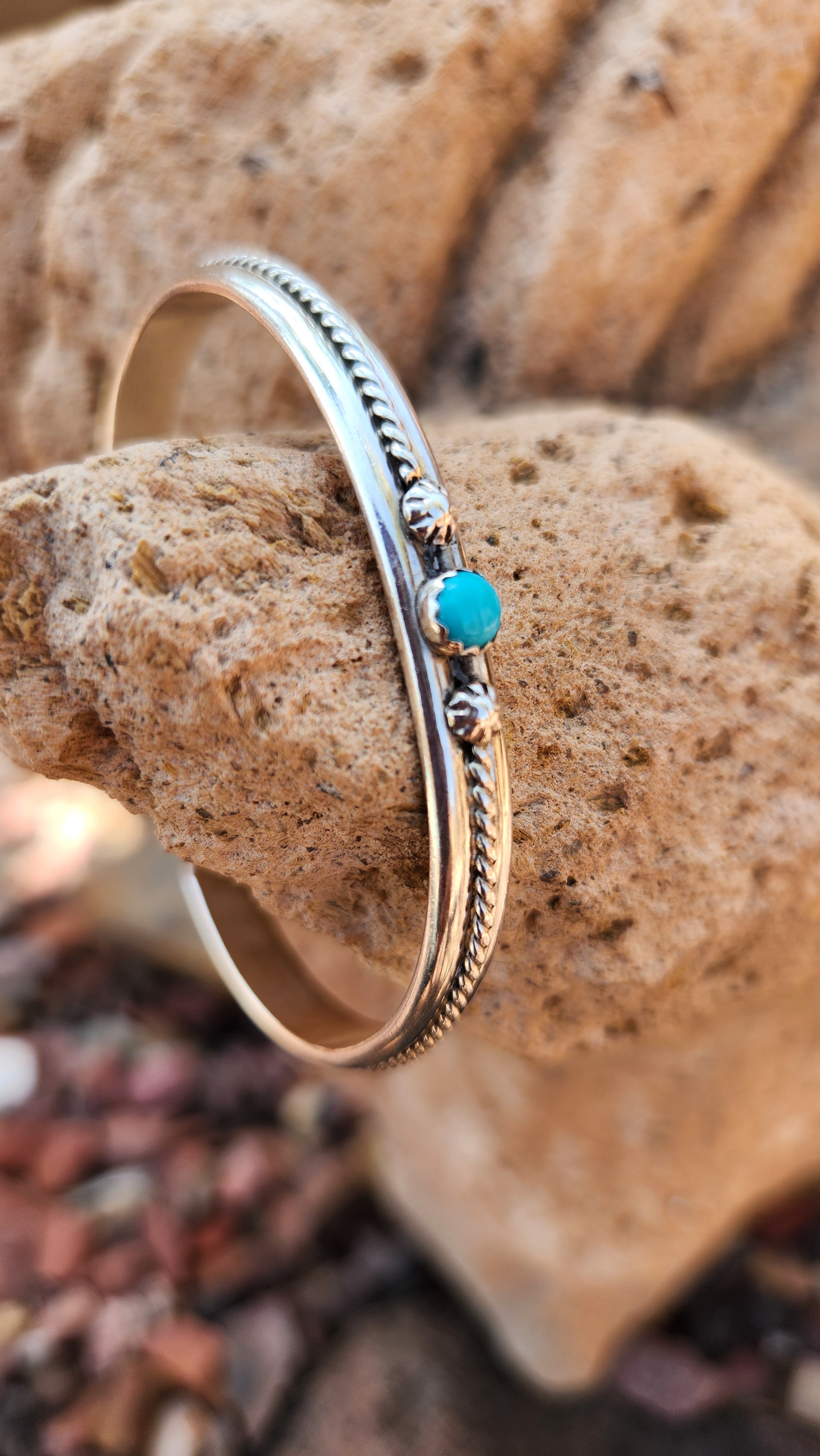 Vintage Navajo handmade Natural Sleeping Beauty Turquoise cuff