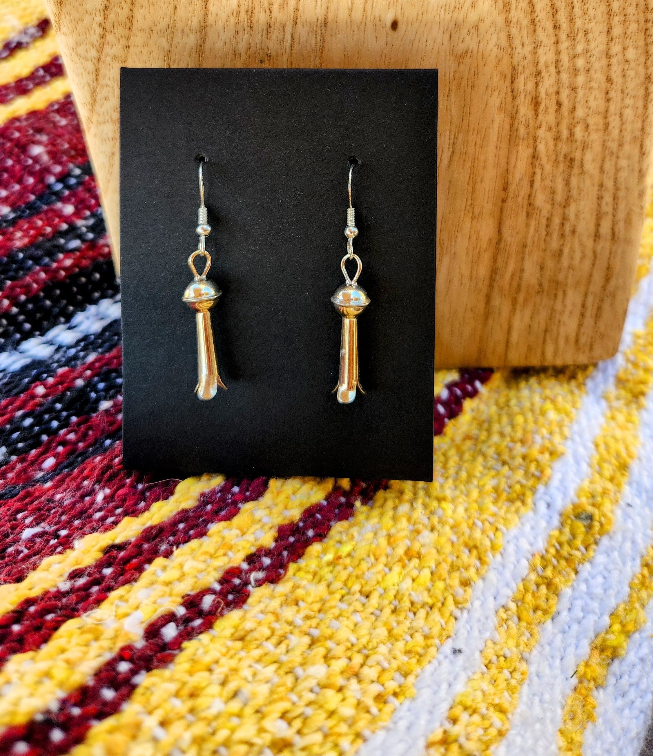 Sterling Silver Squash Blossom Native Earrings