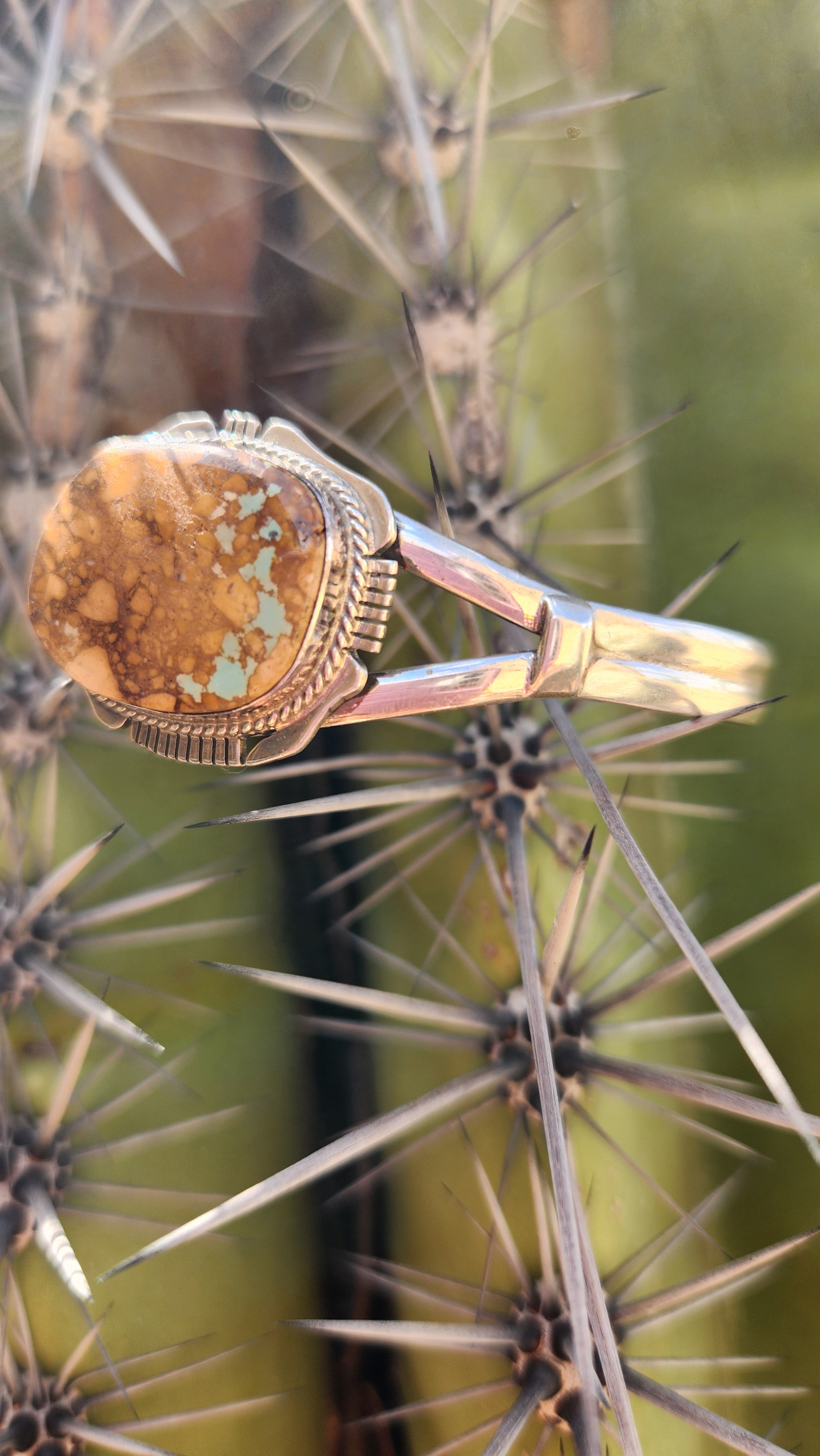 Navajo handmade Sterling Royston Turquoise cuff