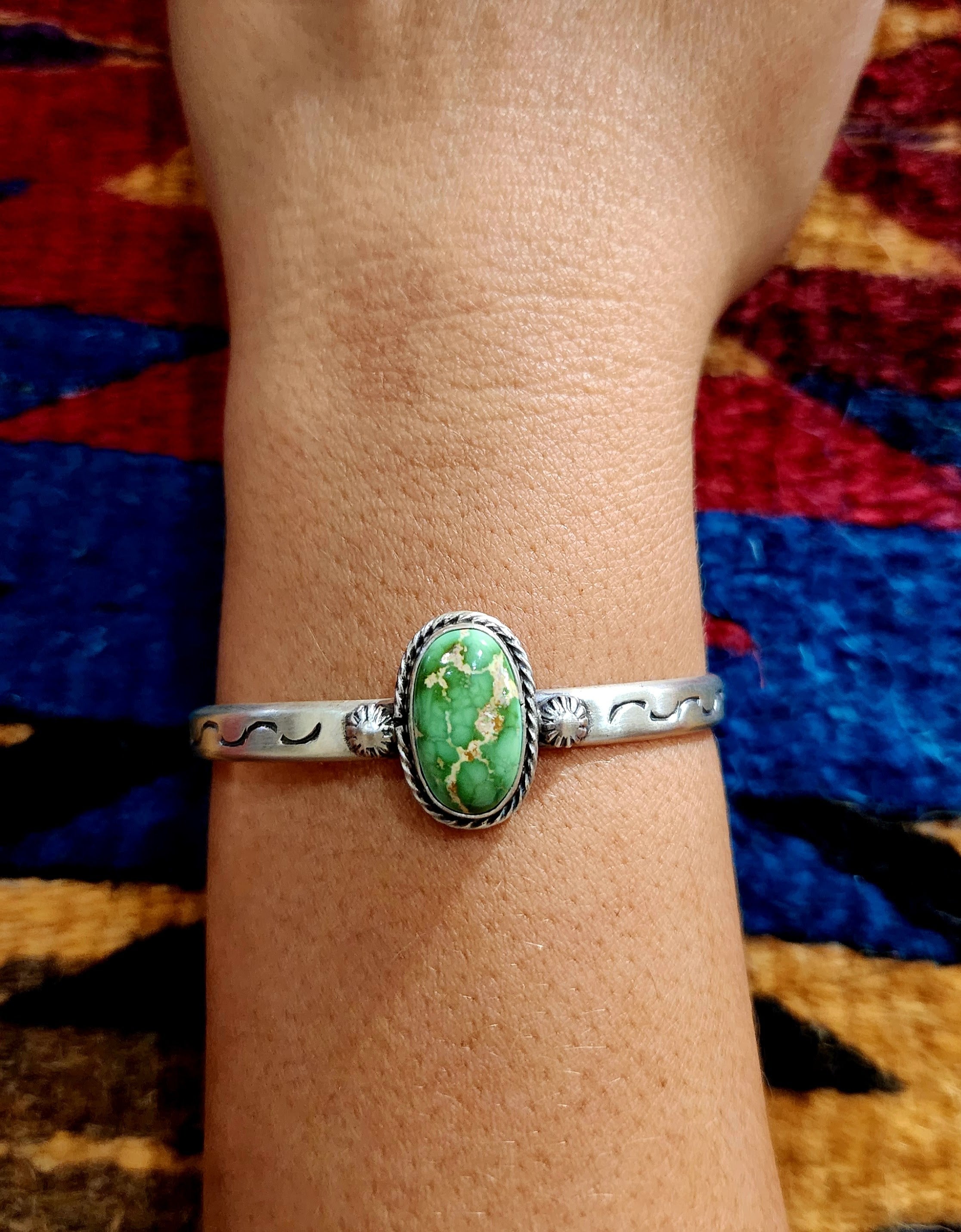 Sally Yazzie Sonoran Gold Turquoise cuff