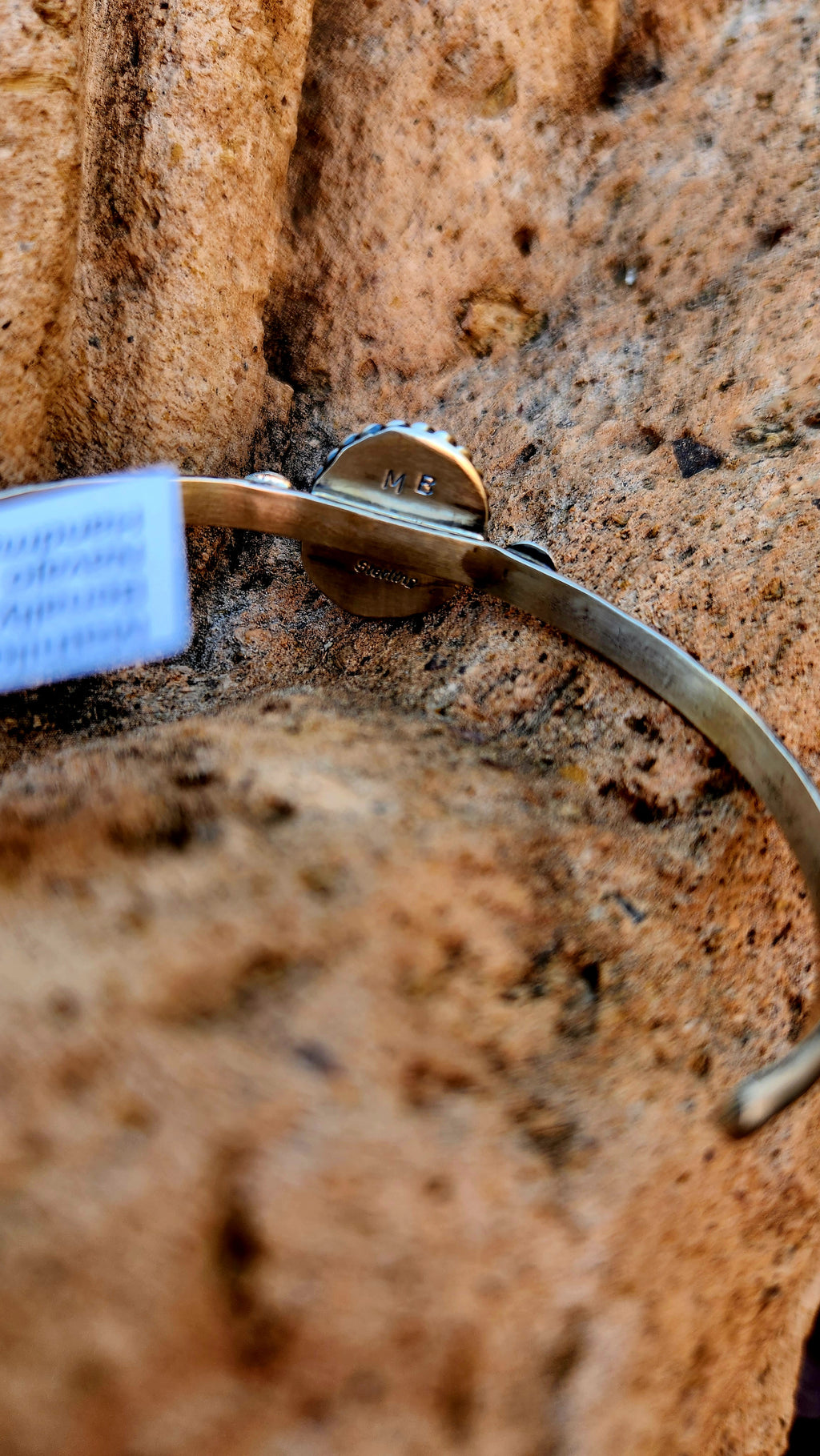 Navajo Handmade Mathilda Benally Golden Hills Turquoise cuff