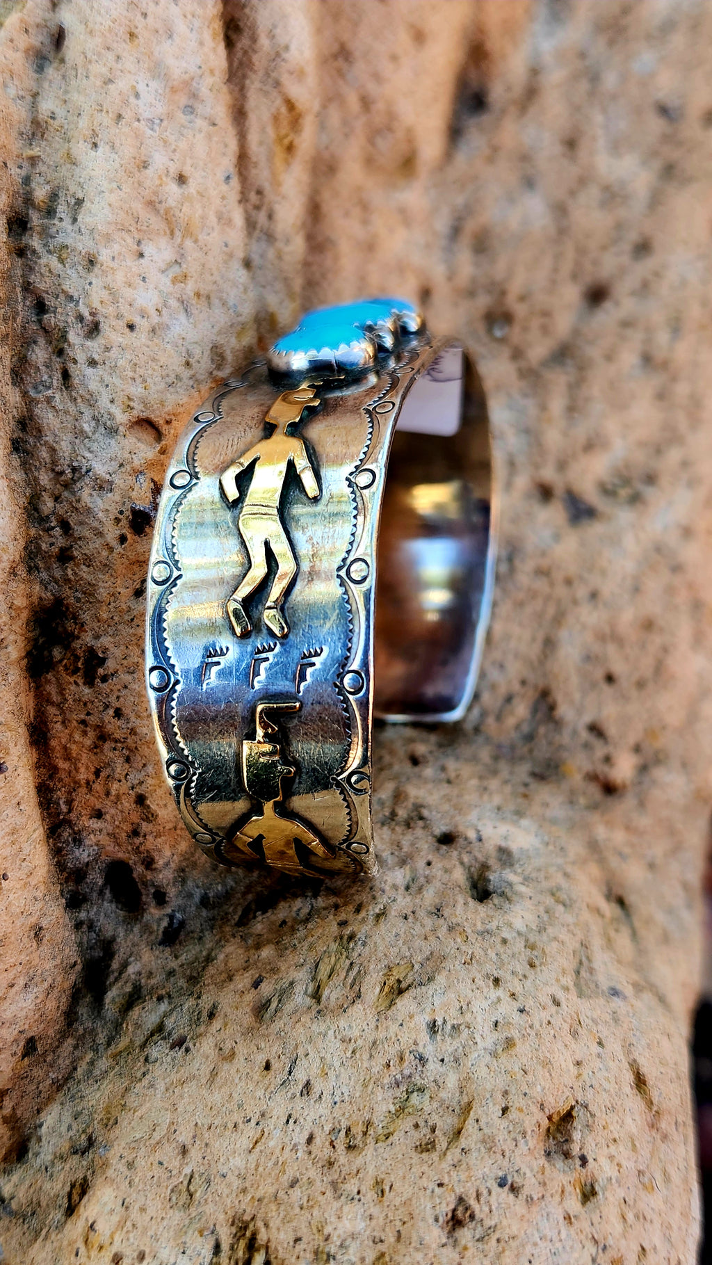 Vintage Kingman Turquoise Kachina cuff