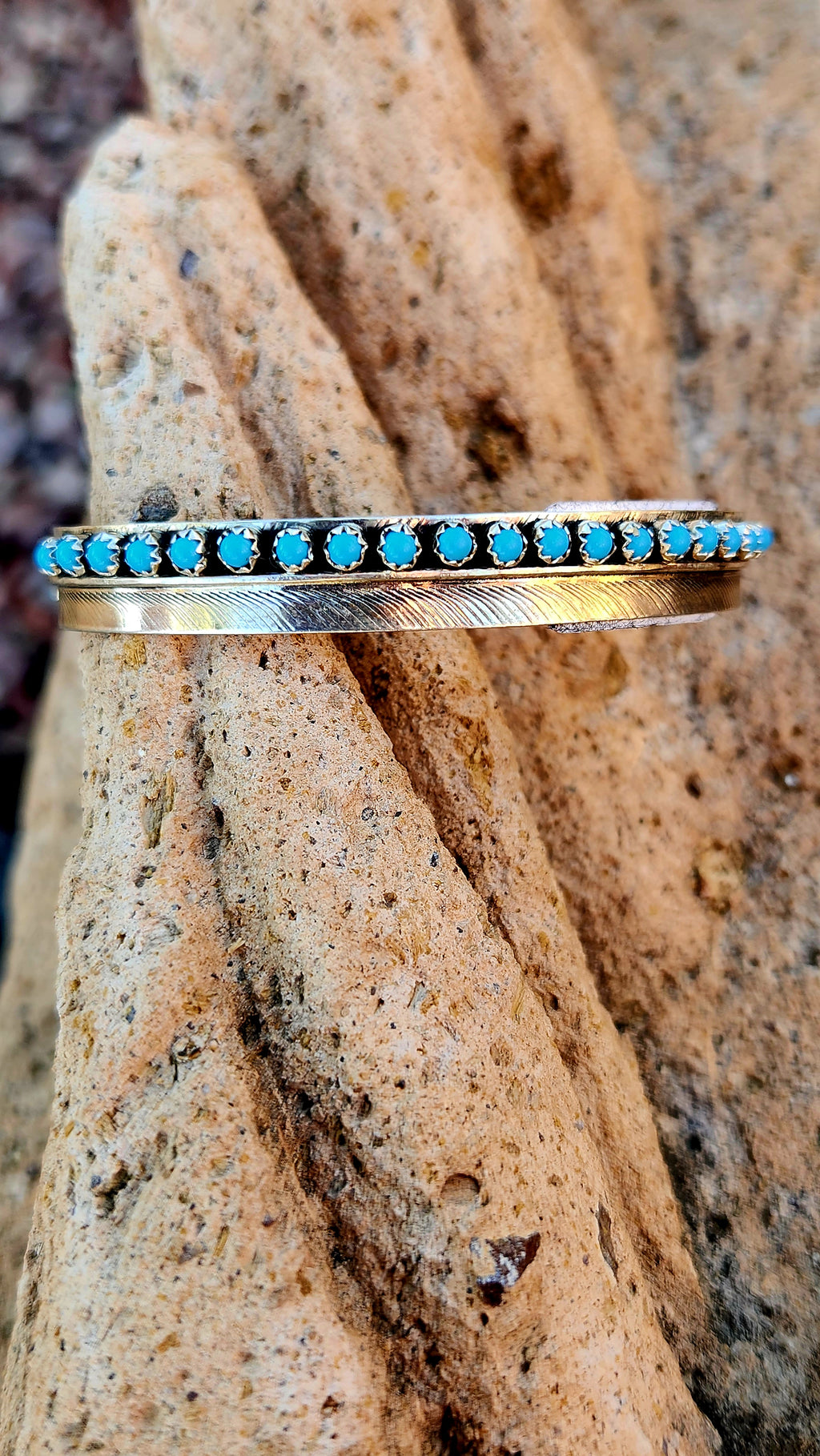 Chester Charley Sterling Kingman Turquoise cuff