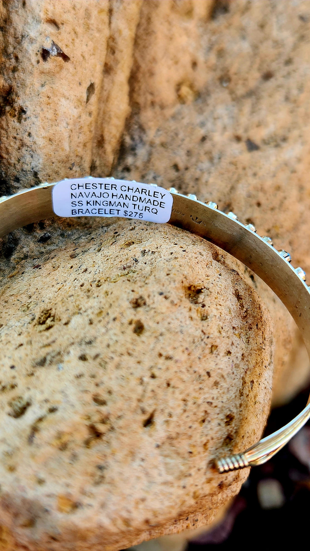 Chester Charley Sterling Kingman Turquoise cuff