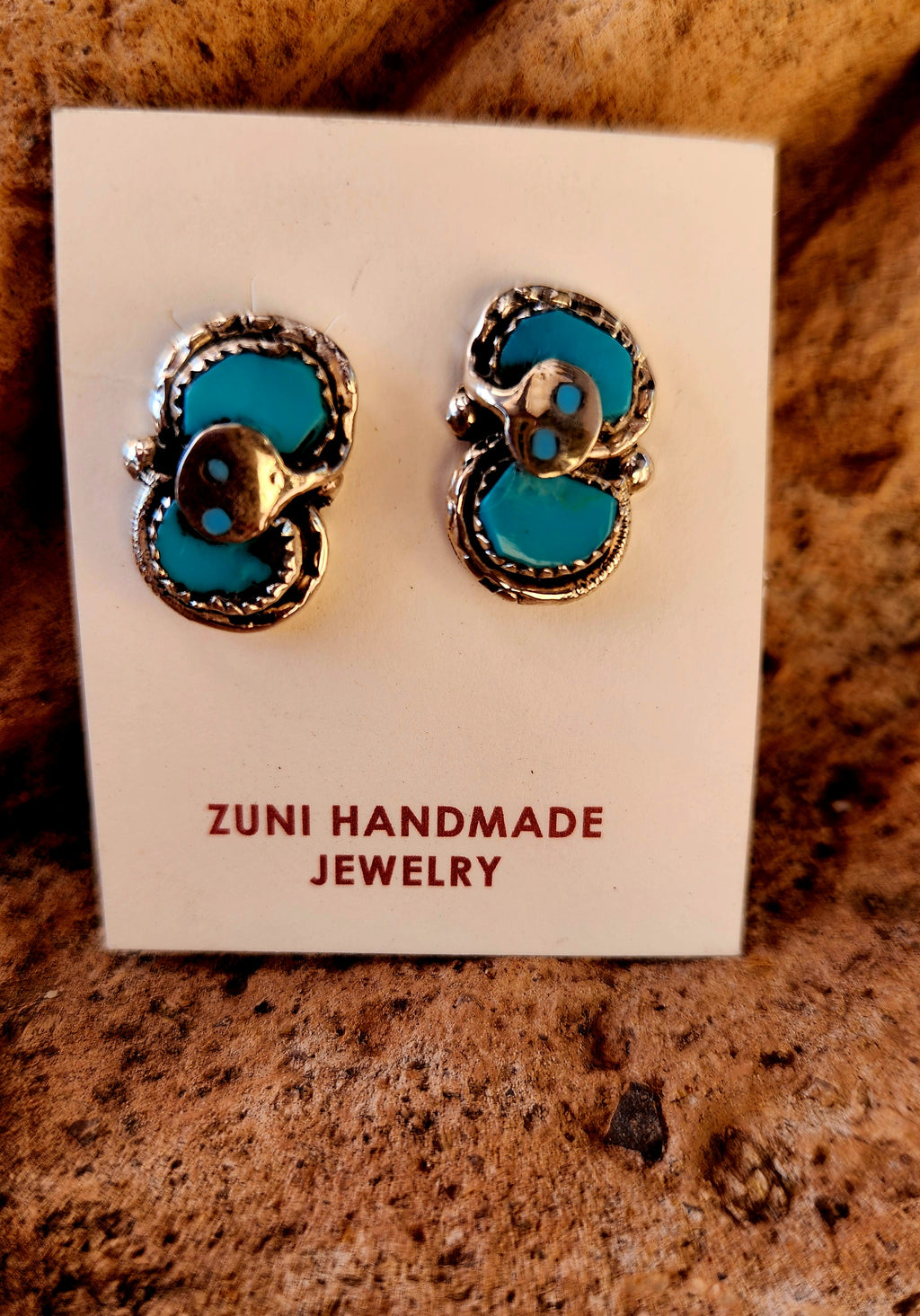 Effie Calavaza Zuni Snake Earrings