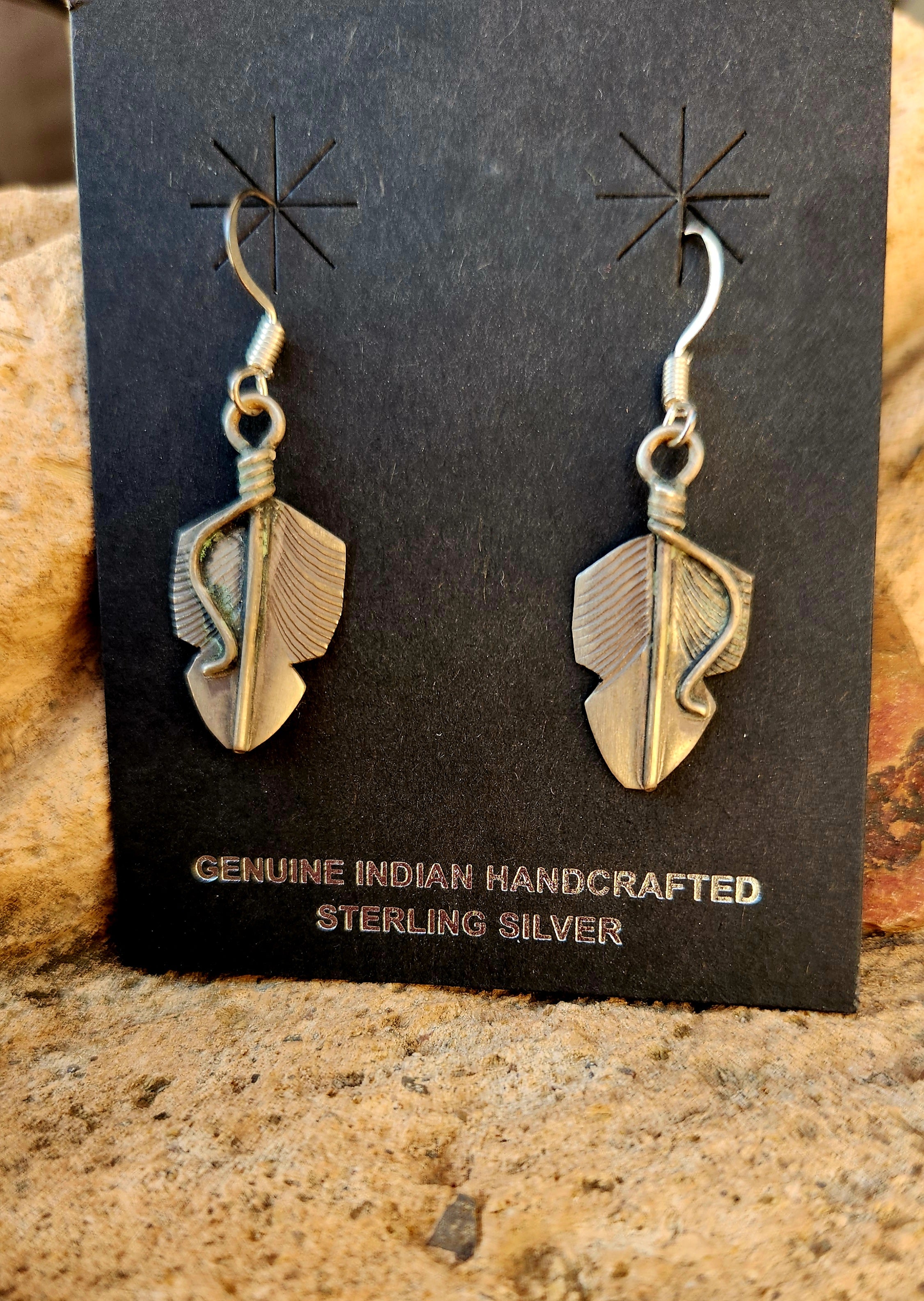 Chris Charley Navajo artist Leaf earrings