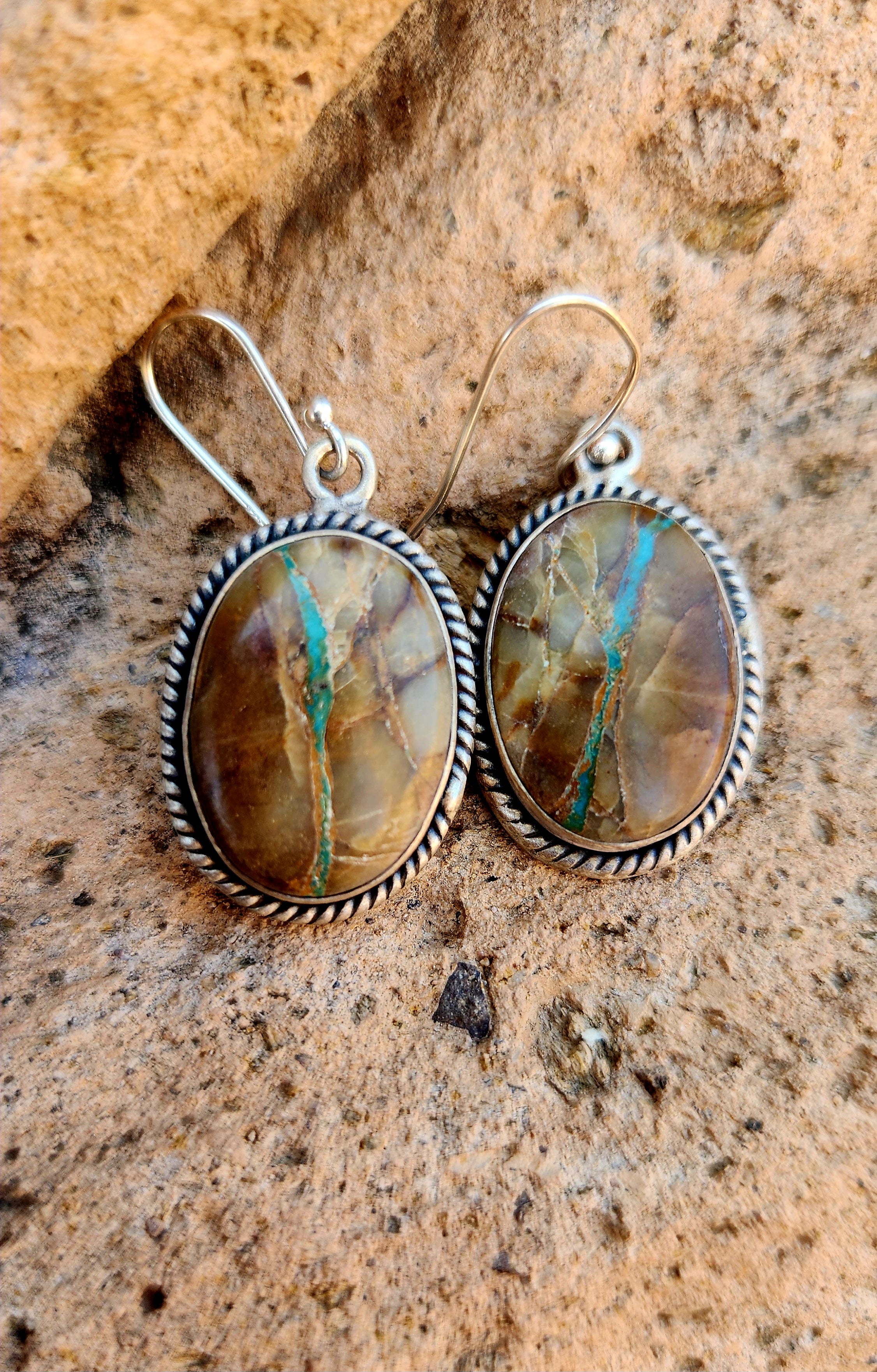 Ribbon Royston Turquoise Dangle Earrings