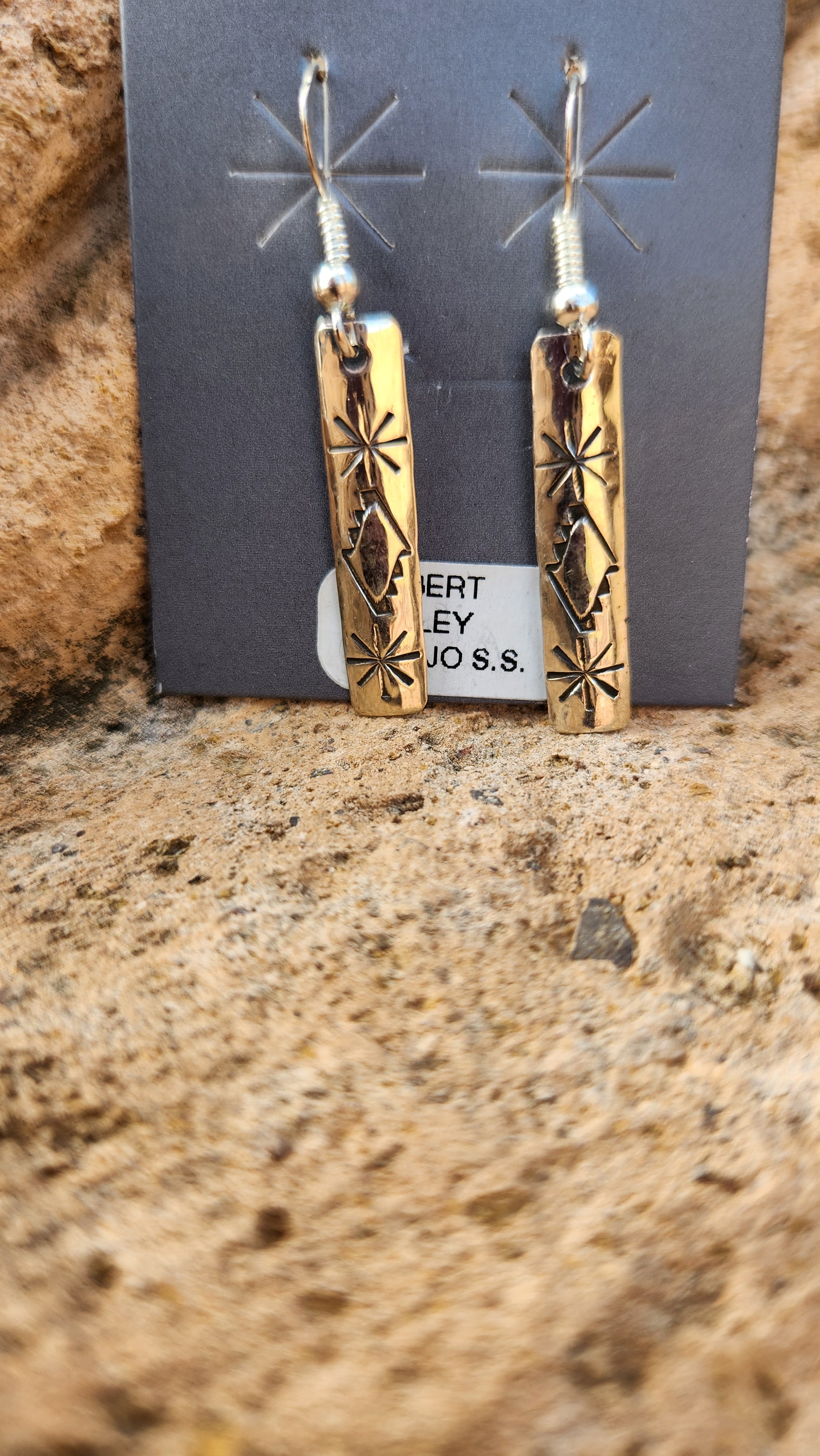 Navajo Artist Delbert Shirely Sterling Silver Earrings