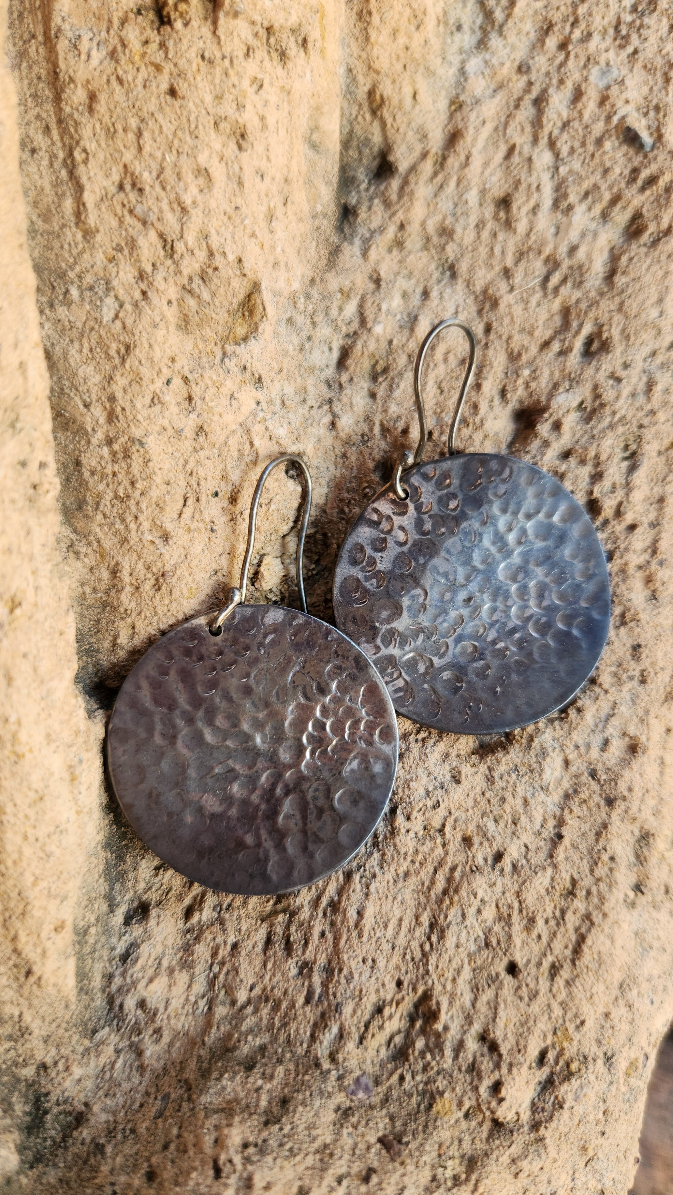 Sterling Silver Hammered Earrings