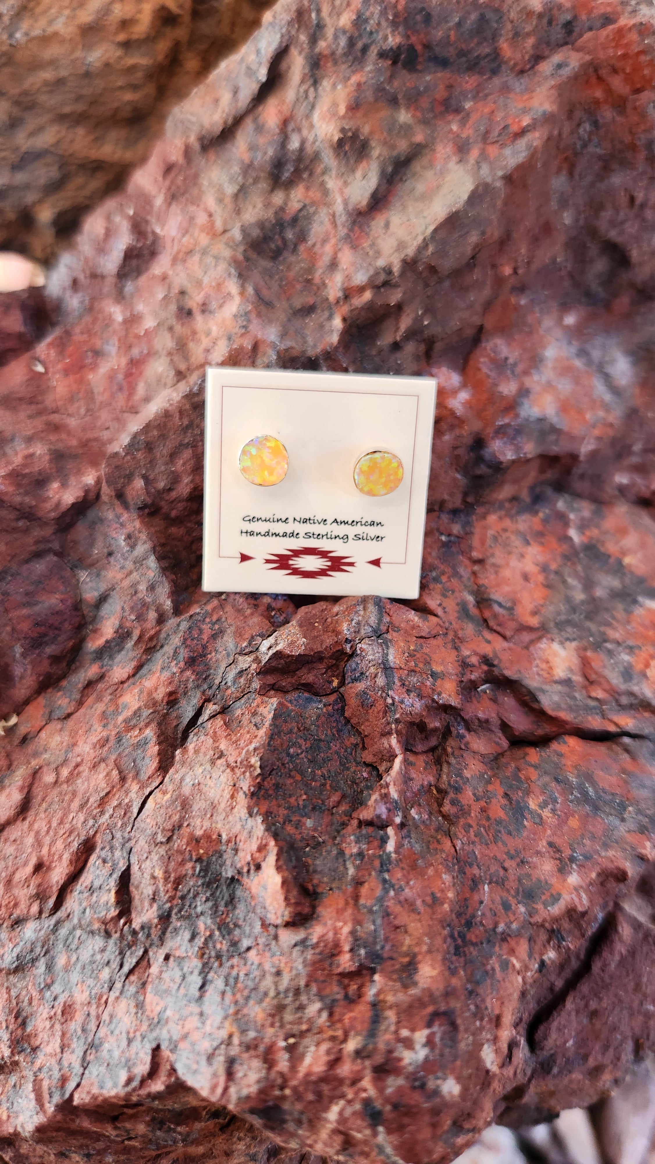 Native American Dorothy Weha Opal Stud Earrings