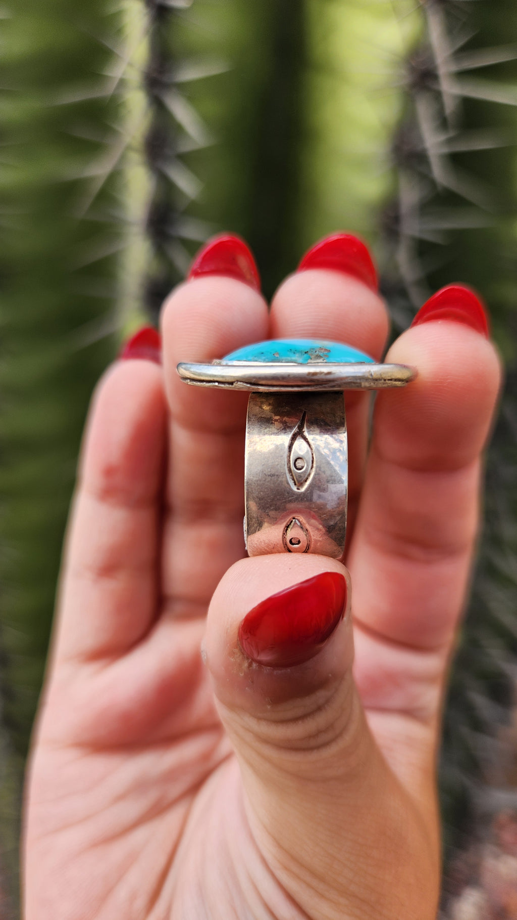 Native Handmade Turquoise Ring Sz 8.5