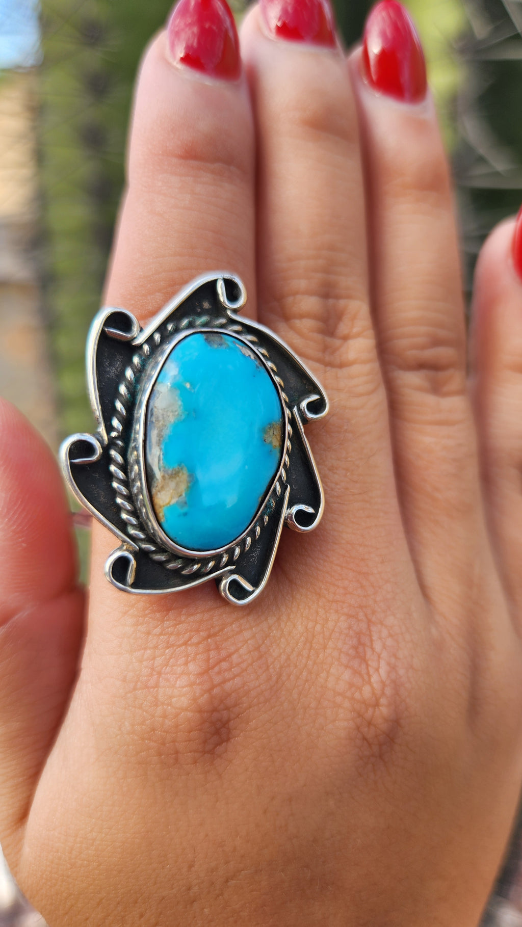 Beautiful Handmade Turquoise Ring Sz. 6.5