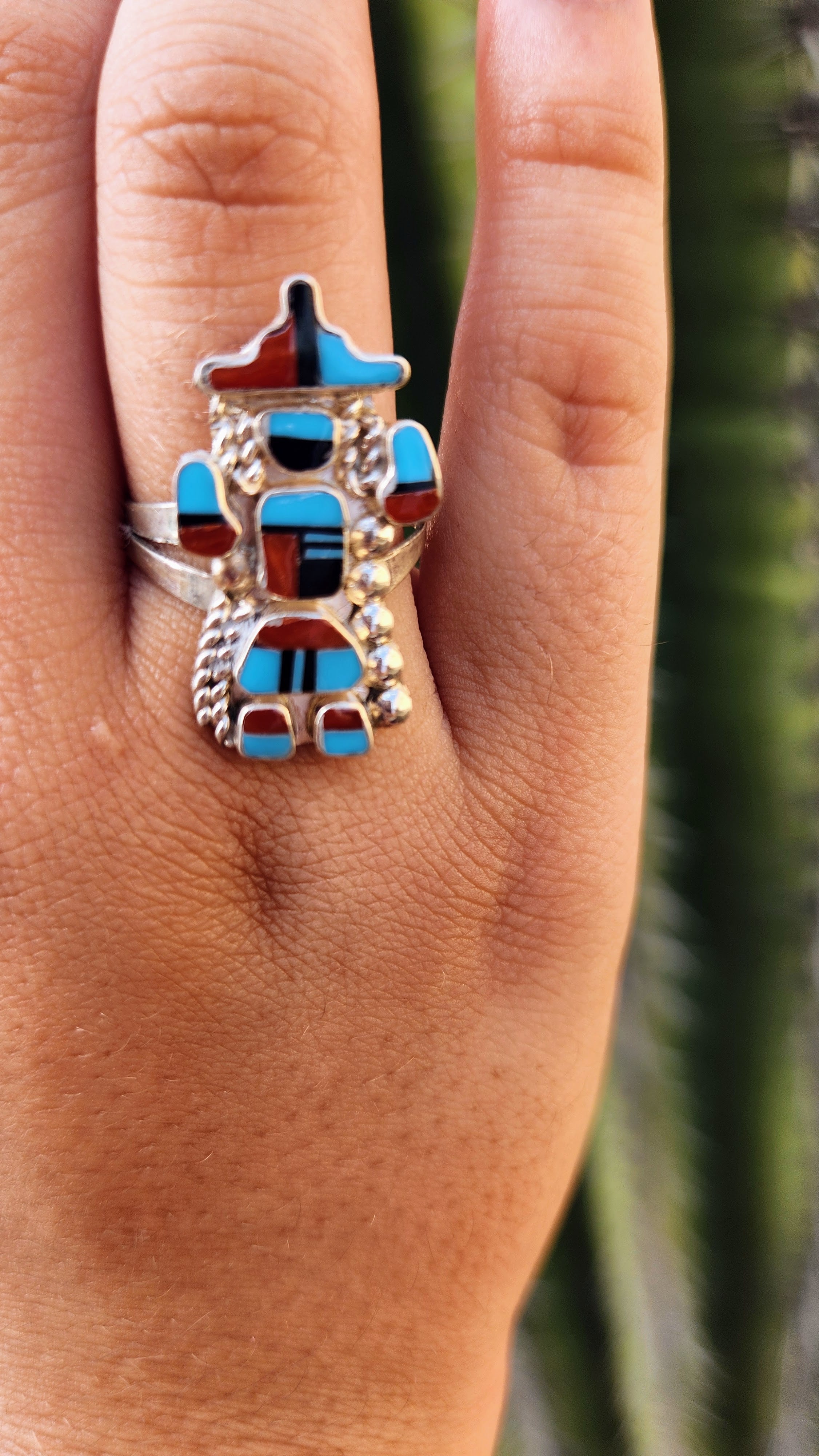 Serena Johnson Zuni Kachina Ring Sz. 8