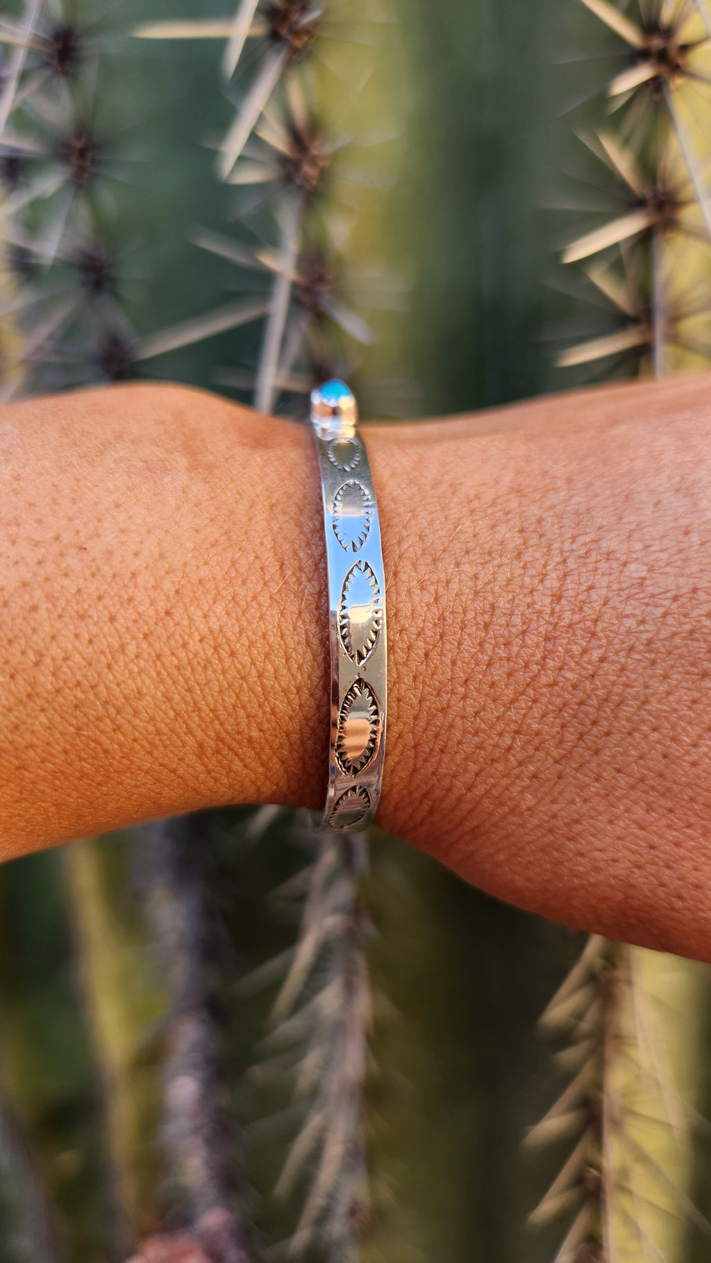 Kenneth Begay signed Sterlin Silver Turquoise cuff