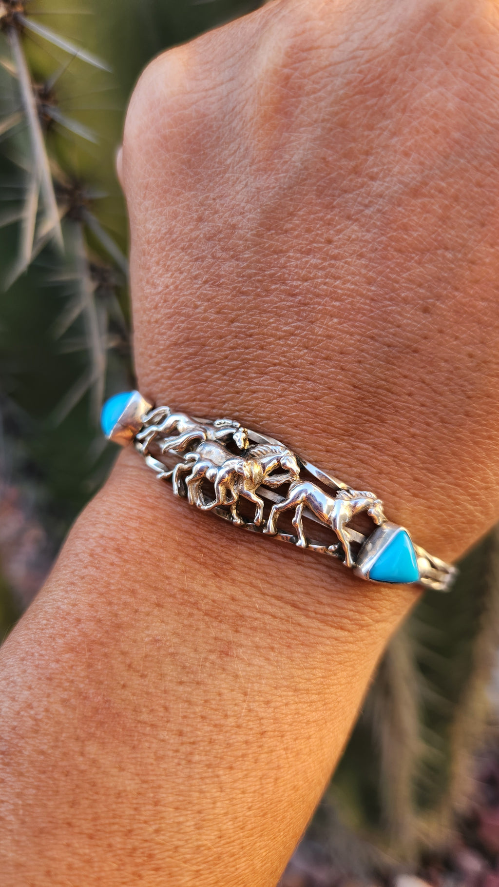 Genuine Handmade Native Horse design cuff