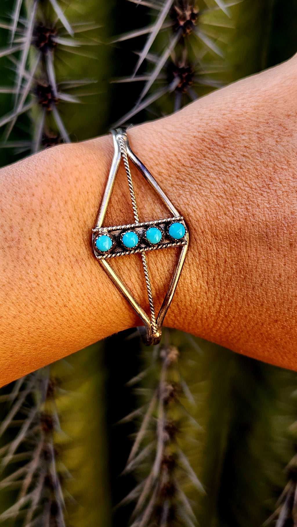 Genuine native Turquoise Sterling Silver cuff
