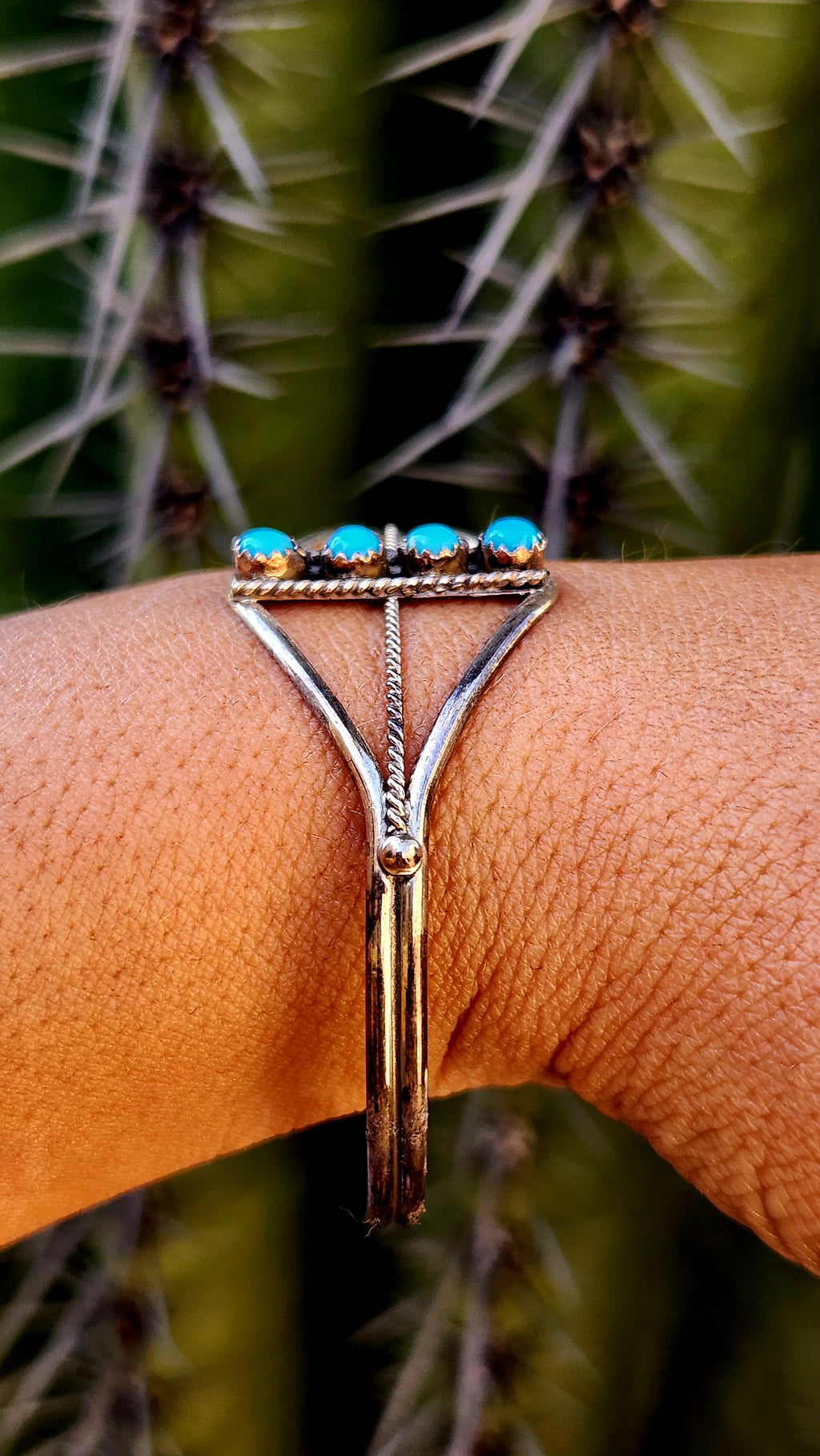 Genuine native Turquoise Sterling Silver cuff