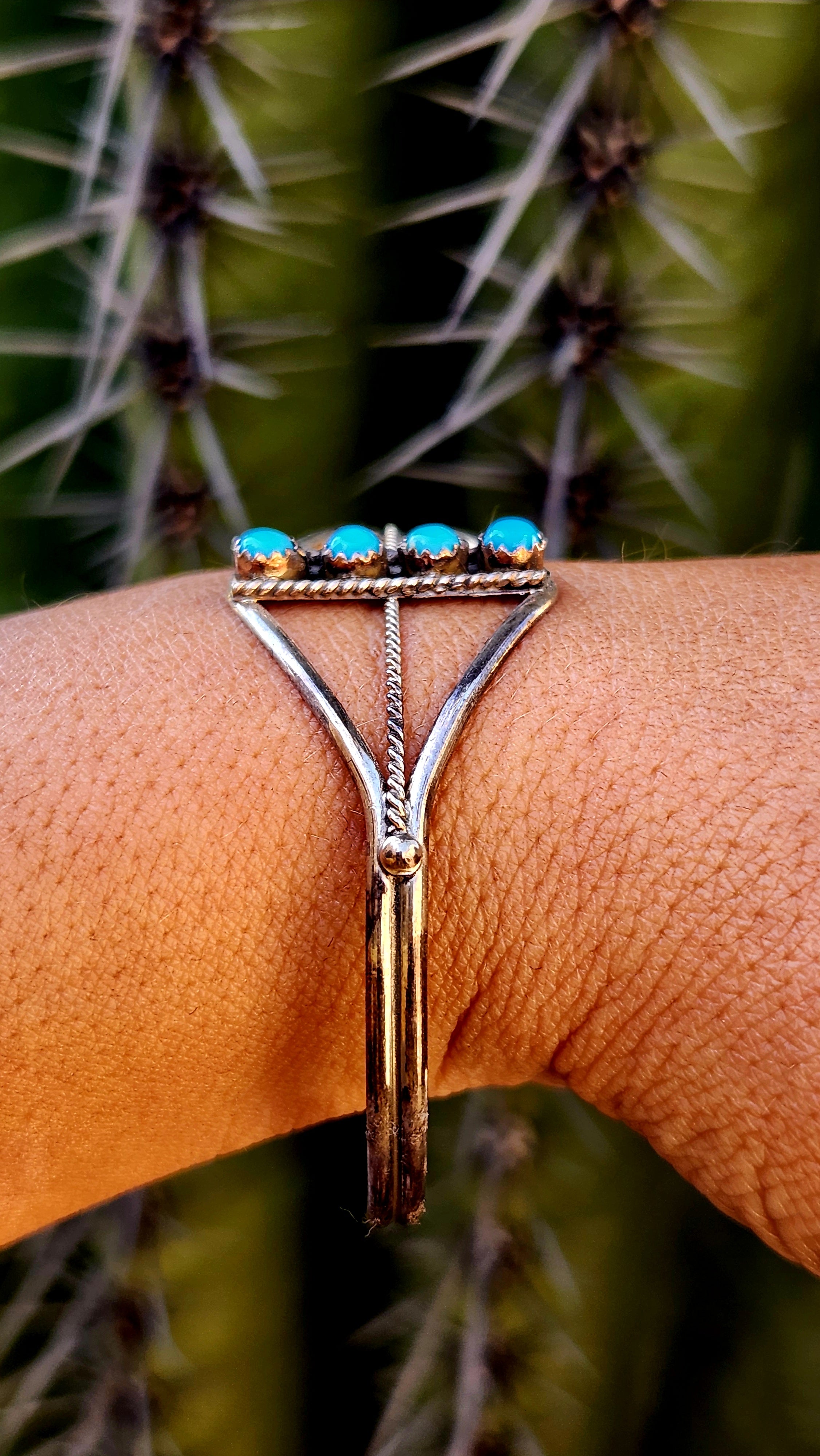 Genuine native Turquoise Sterling Silver cuff