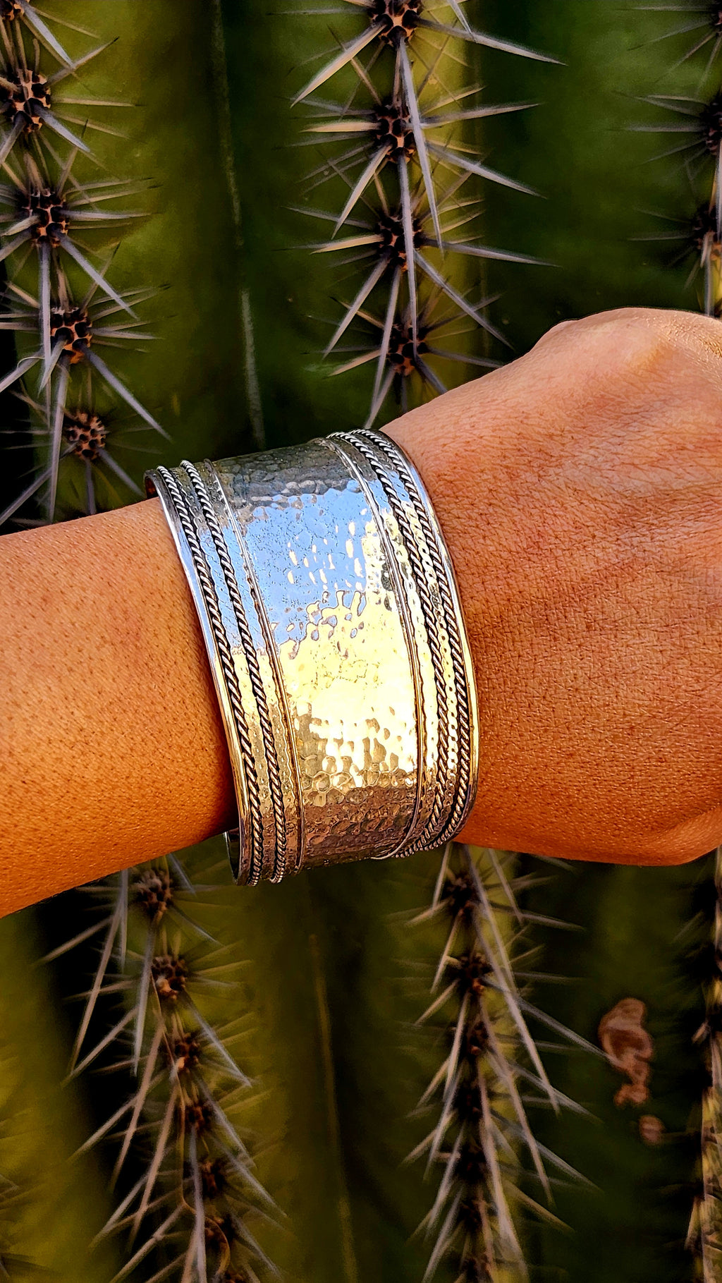 Genuine Handmade Hammered Sterling Silver Cuff