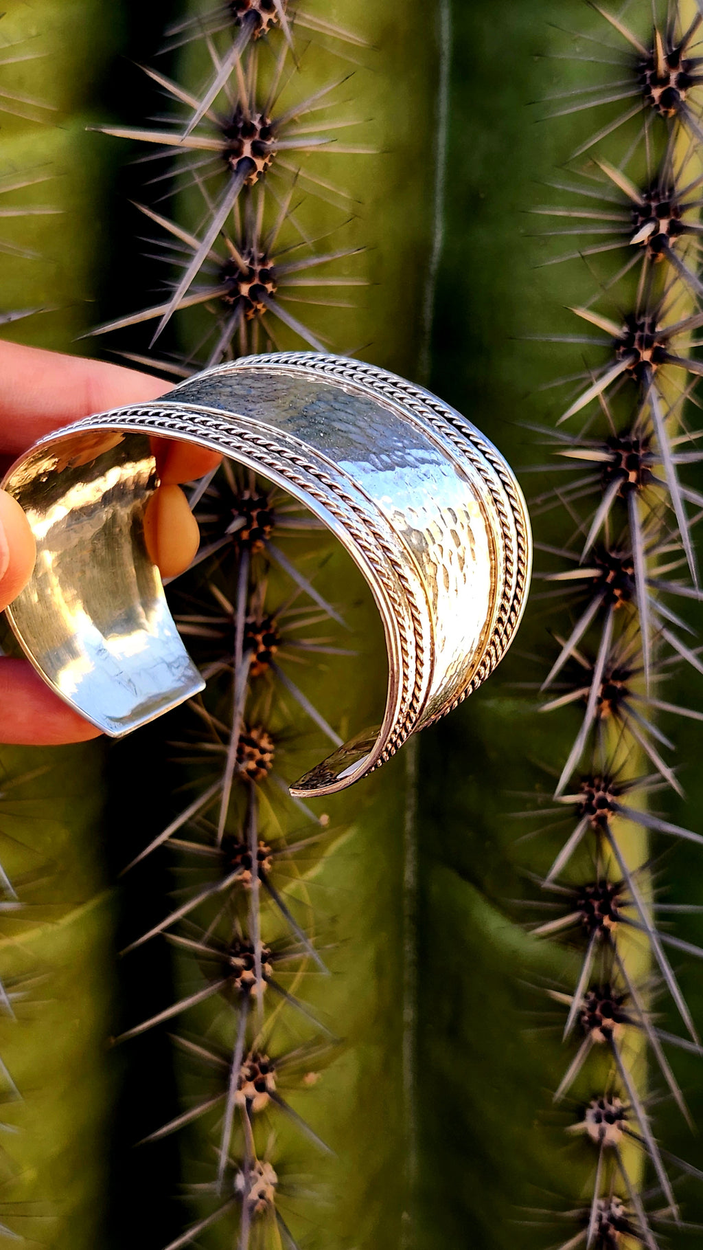 Genuine Handmade Hammered Sterling Silver Cuff