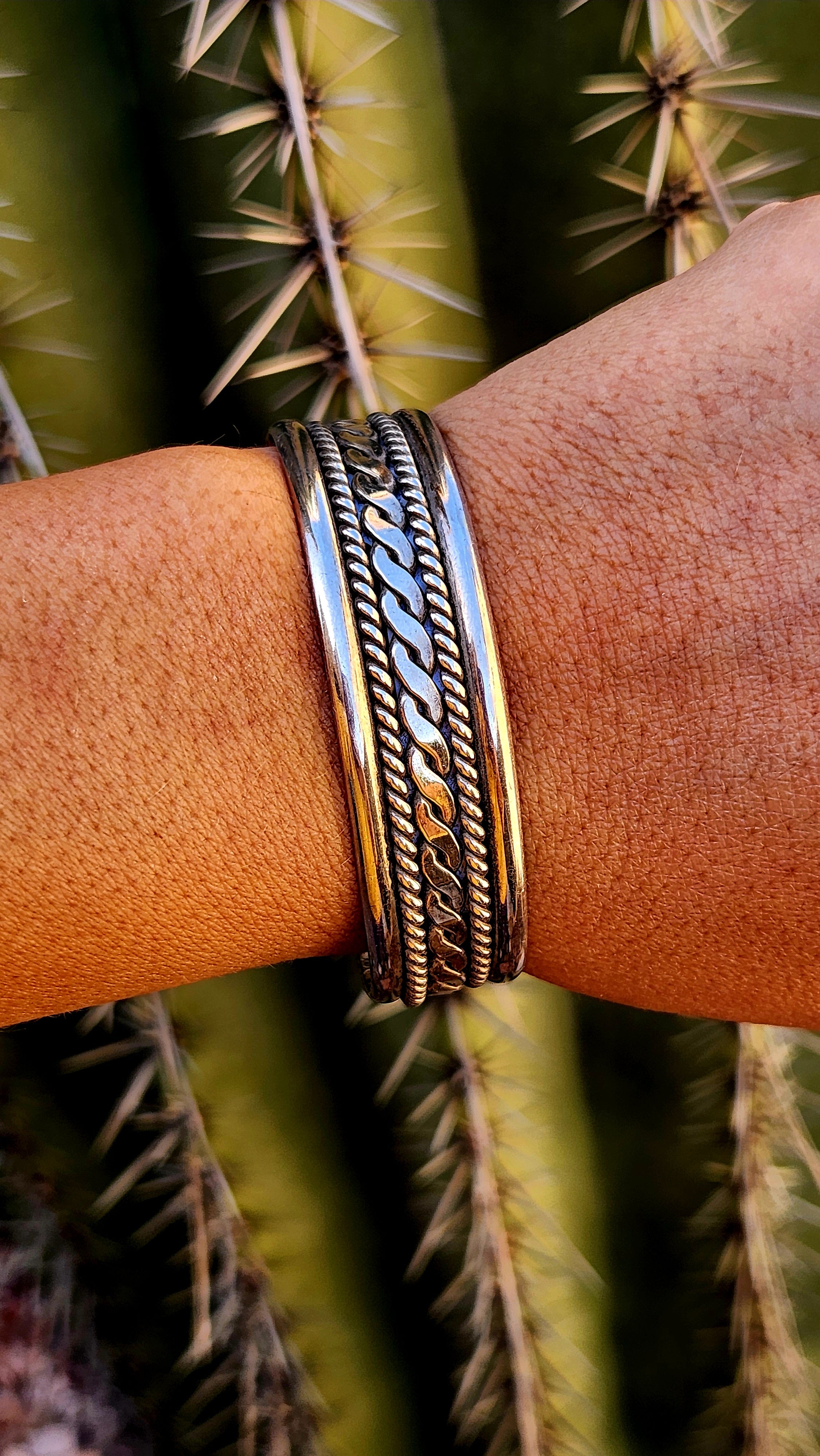 Beautiful Handmade Mexico Sterling Silver Cuff