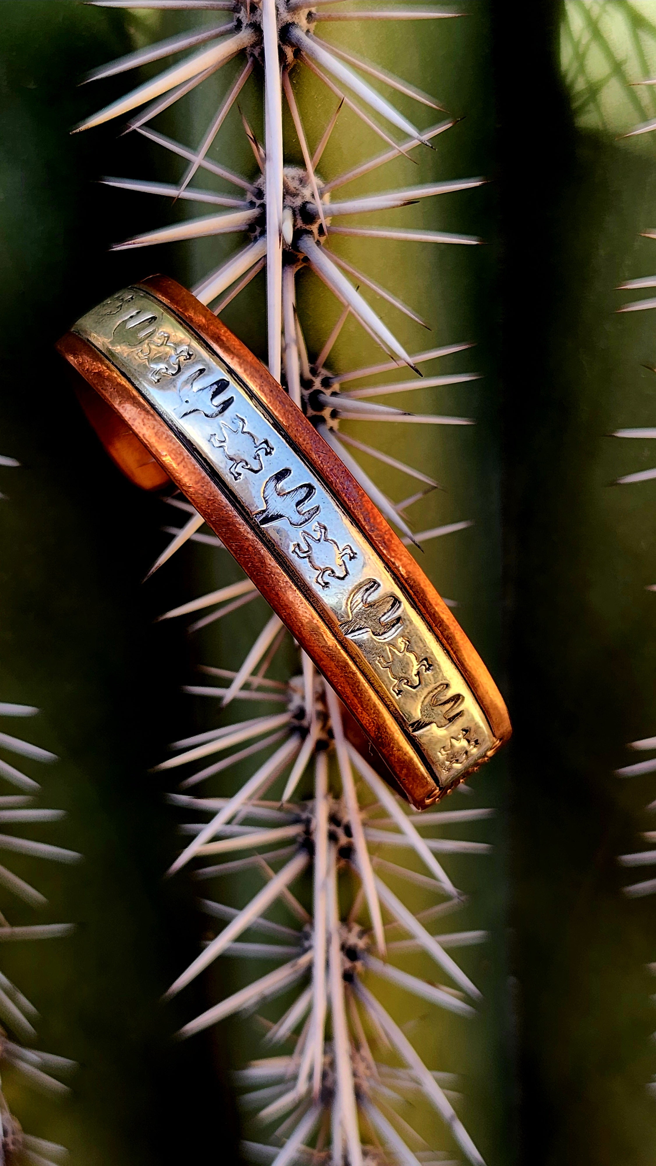 Navajo Handmade Copper Sterling Silver Cuff