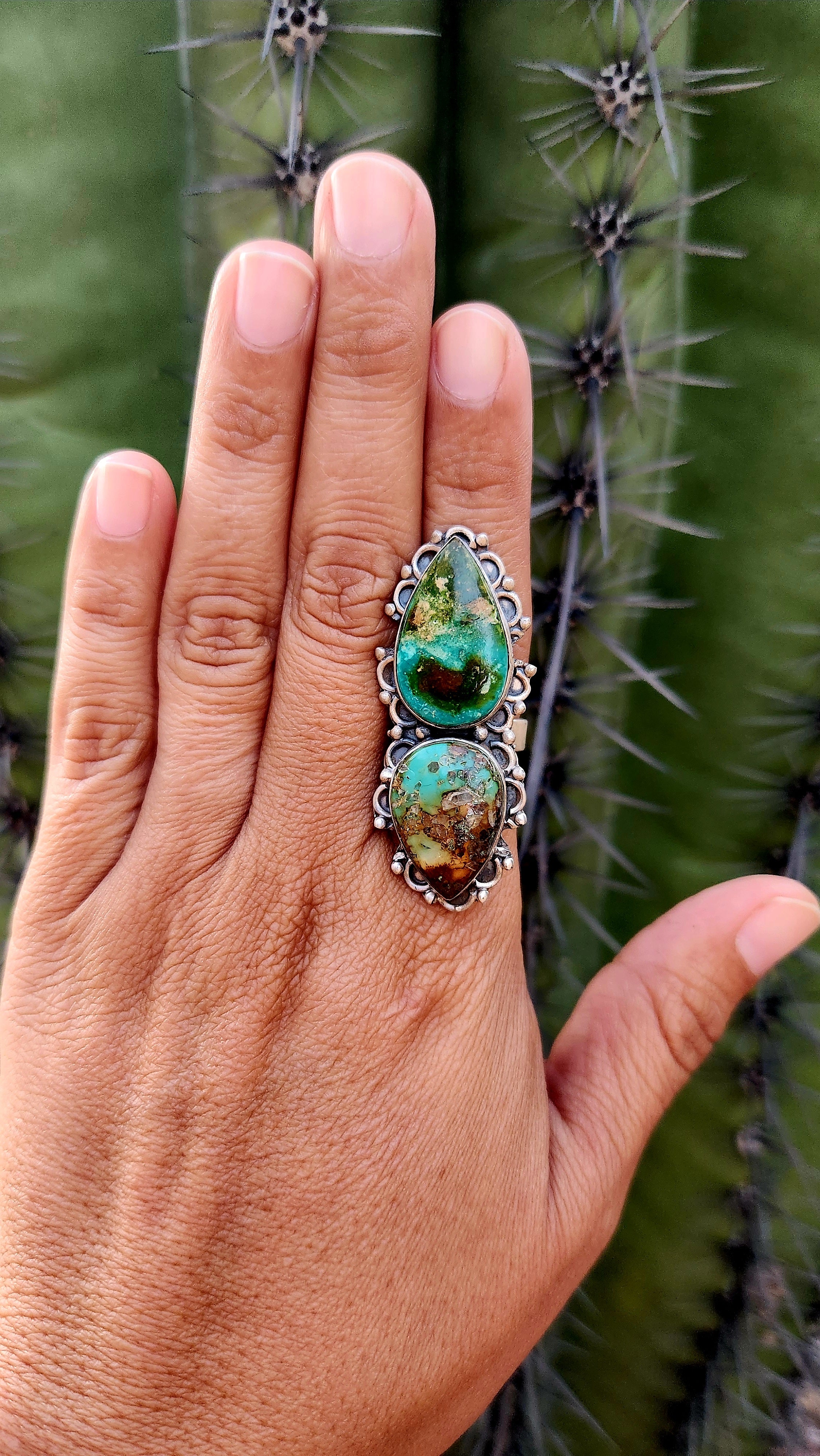 Adjustable Turquoise Sterling Silver Ring