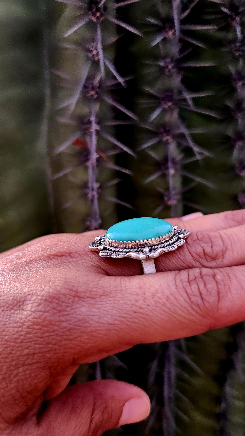 Beautiful Genuine Turquoise Adjustable Ring