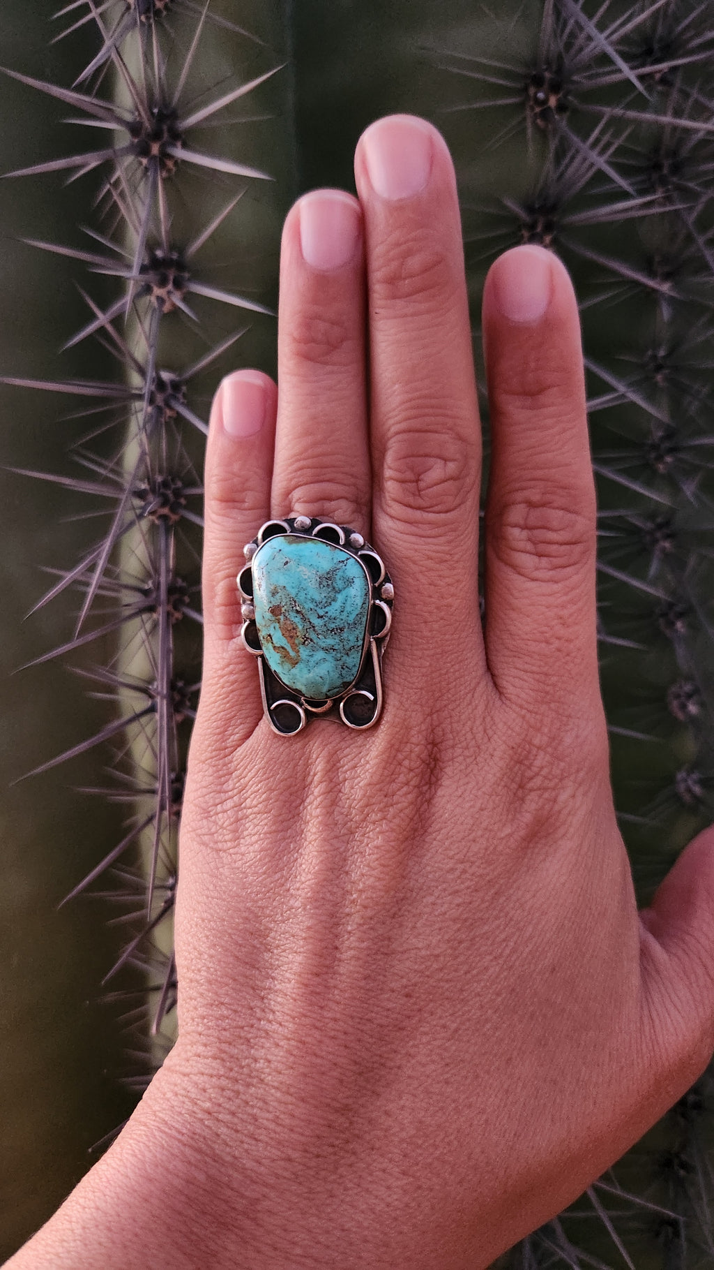Beautiful Large Turquoise Ring Sz. 4.75
