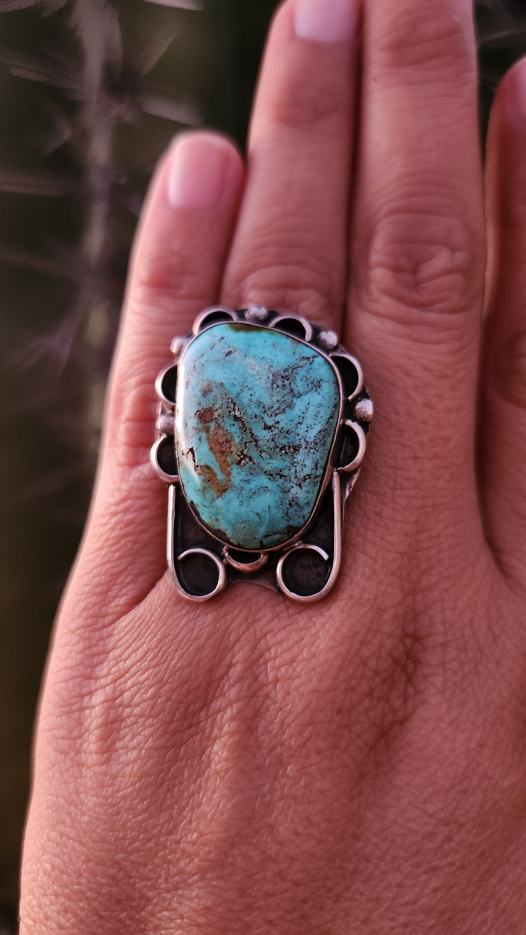 Beautiful Large Turquoise Ring Sz. 4.75