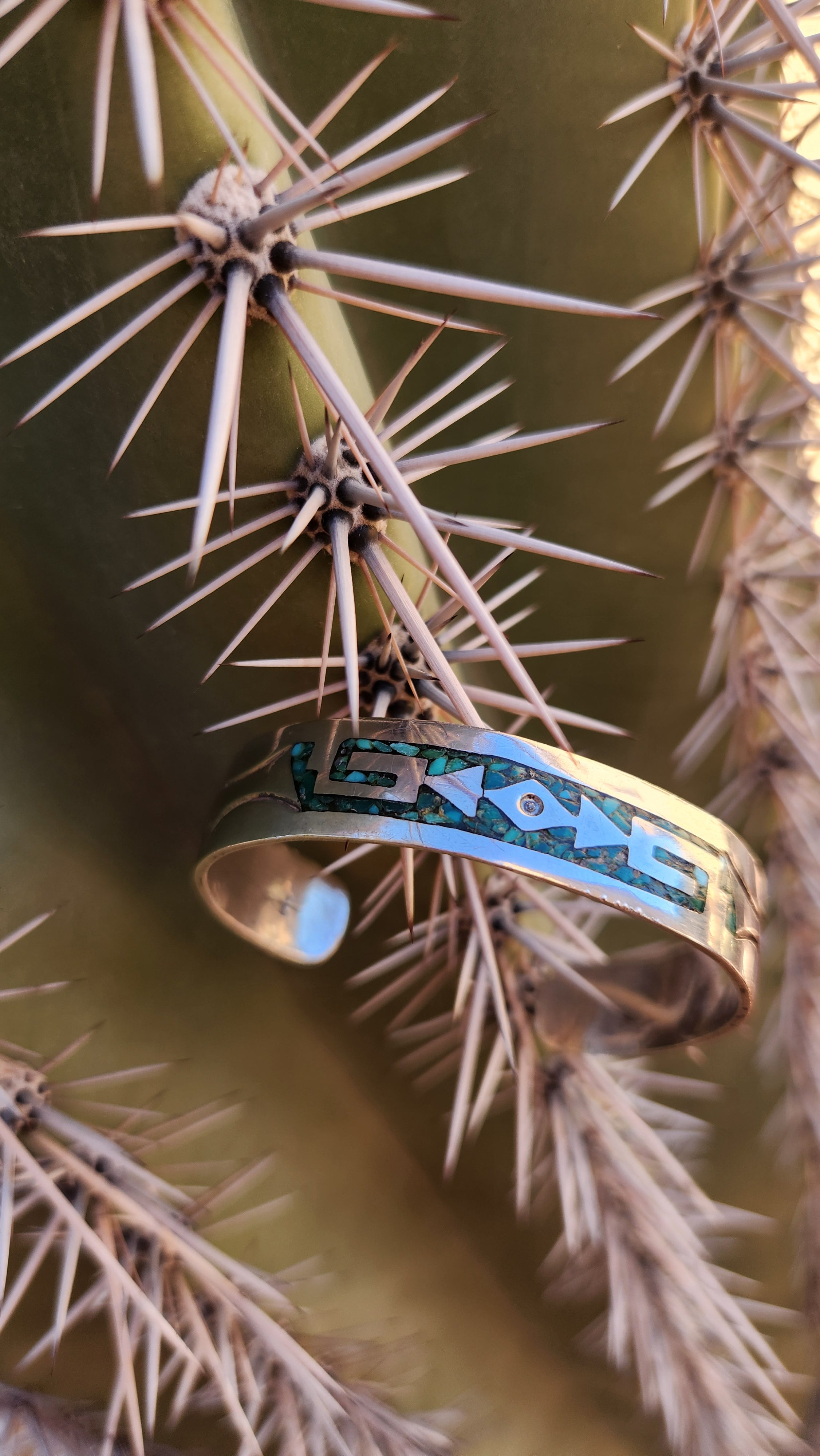 Sterling Silver Crushed Turquoise Inlay Cuff