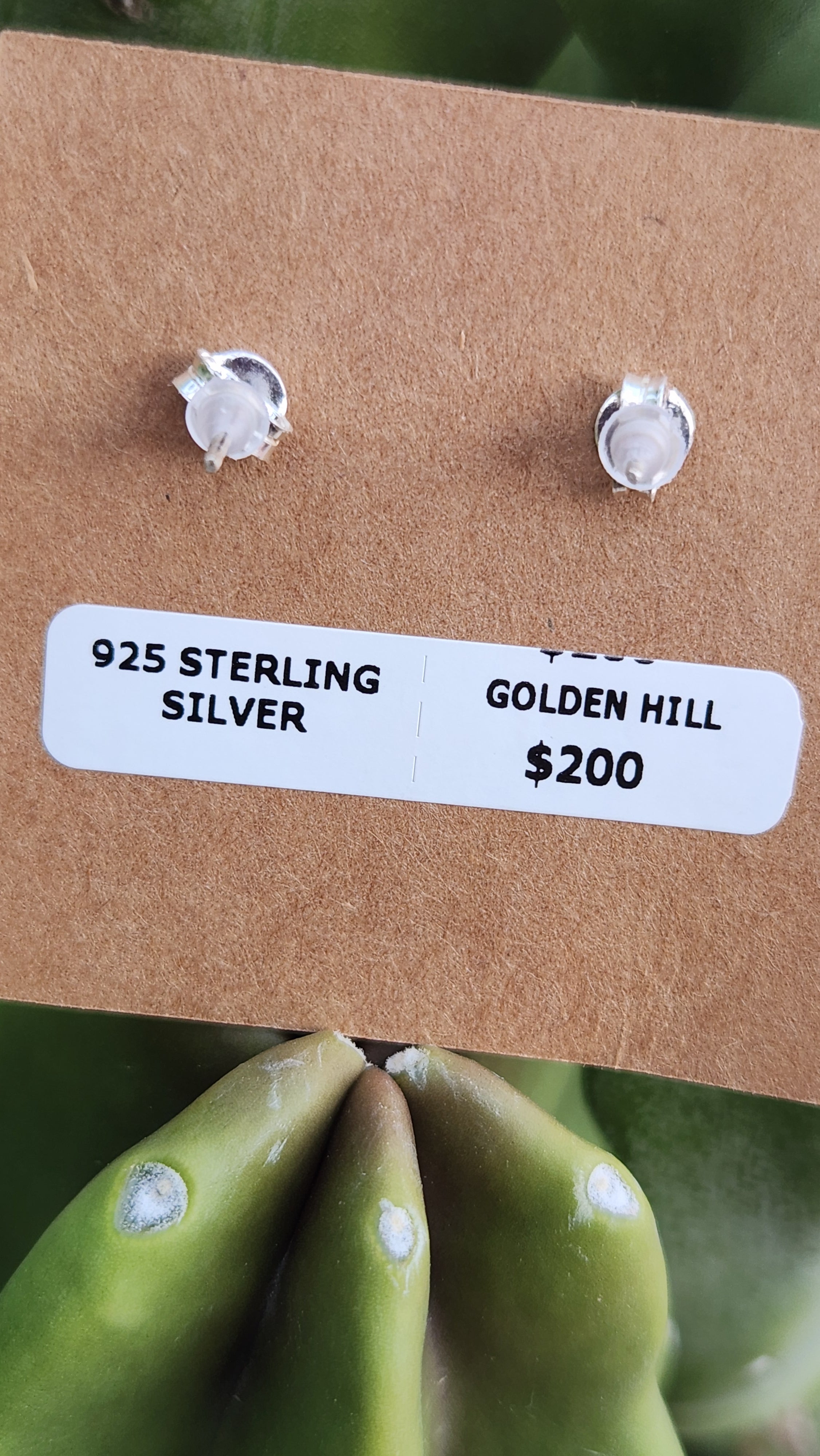 Genuine Golden Hills Turquoise Squash Blossom Earrings