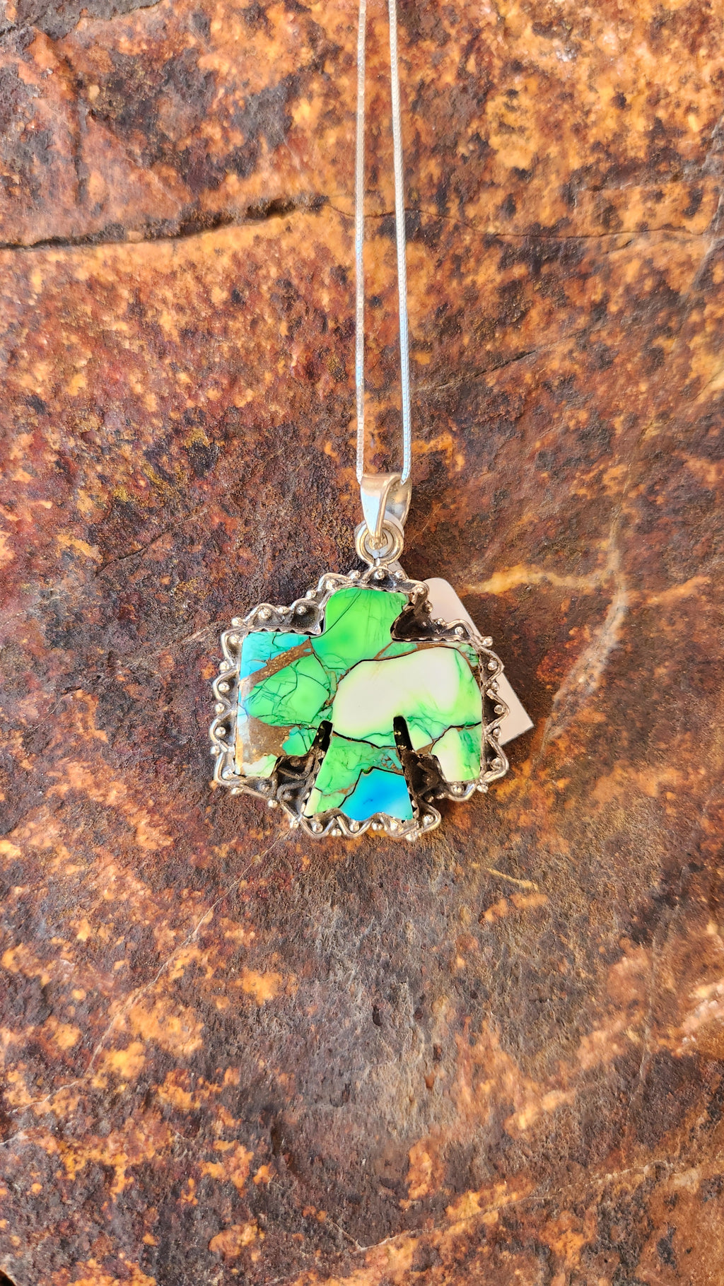 Peacock Dahlia Turquoise Eagle Pendant