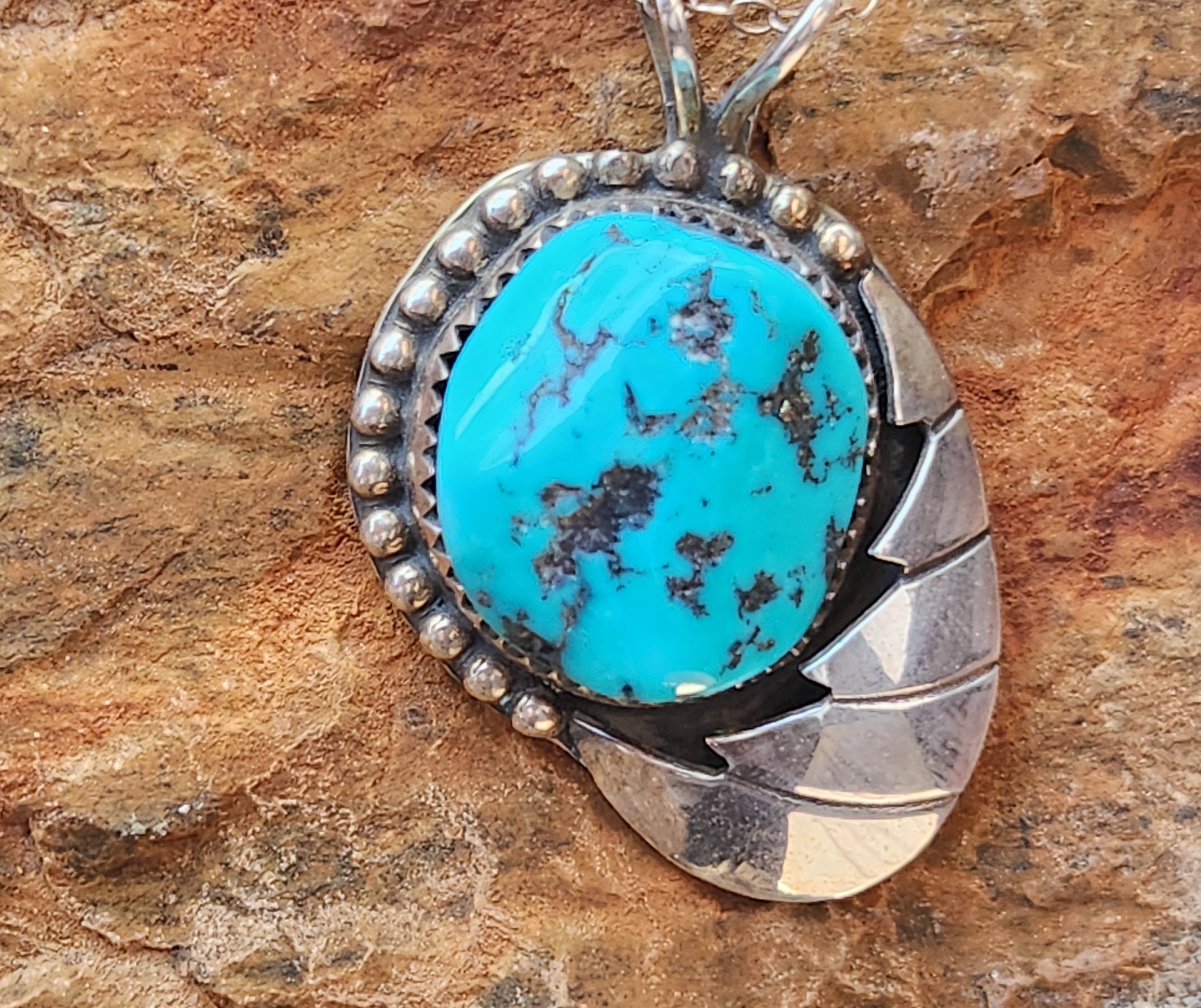 Genuine Turquoise Pendant Necklace