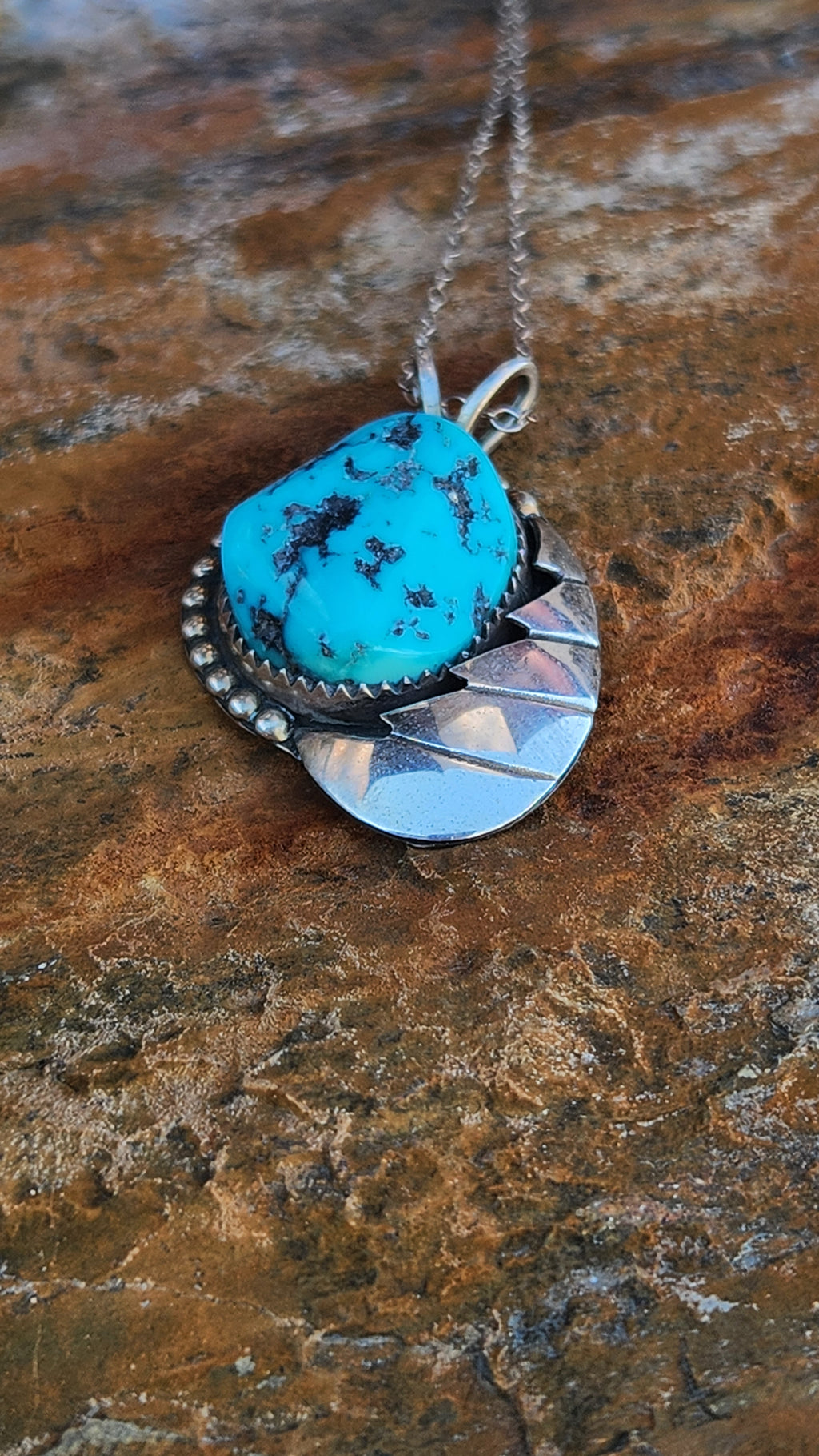 Genuine Turquoise Pendant Necklace