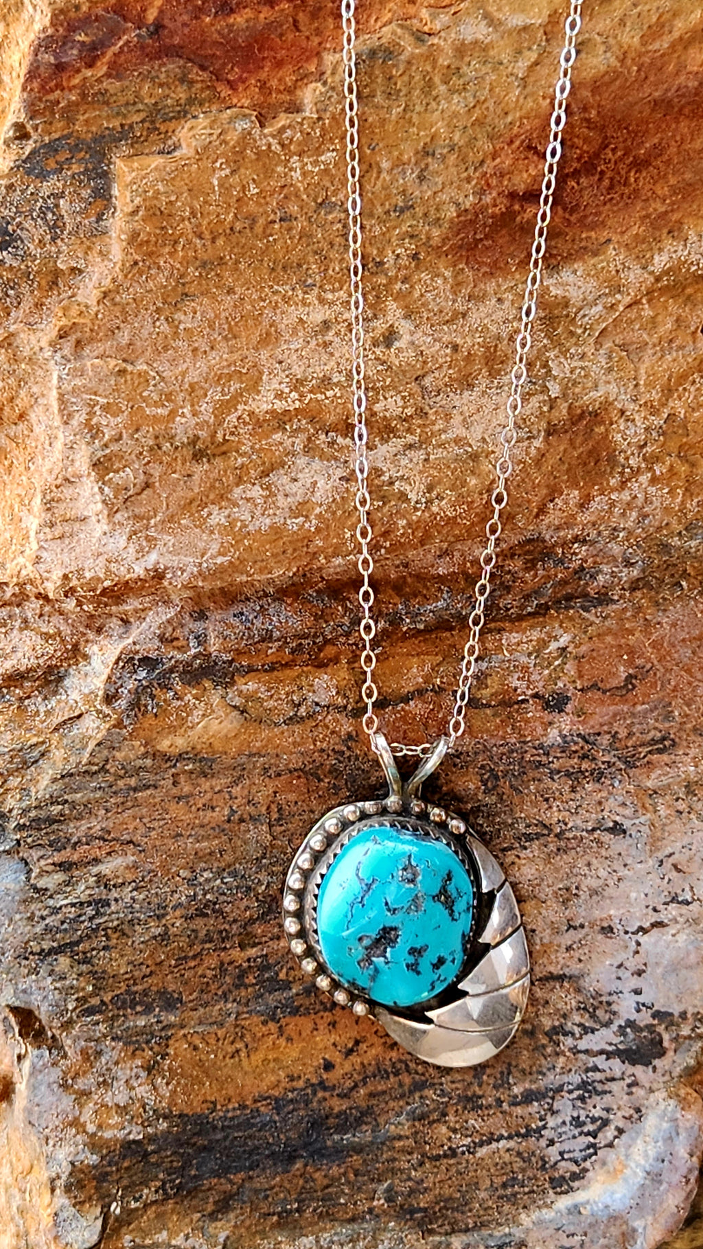Genuine Turquoise Pendant Necklace
