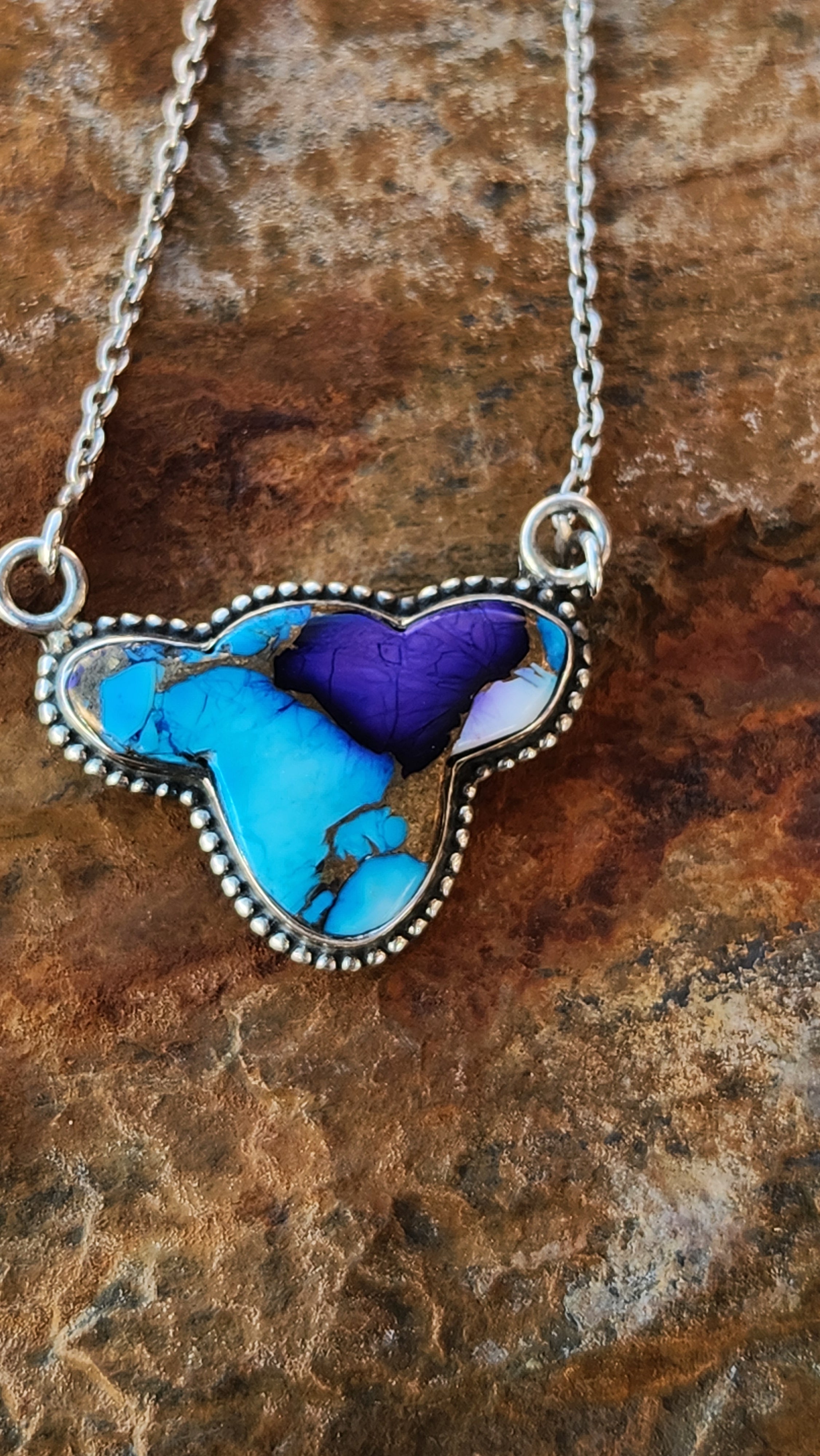 Beautiful Purple Dahlia Cow Head Pendant Necklace