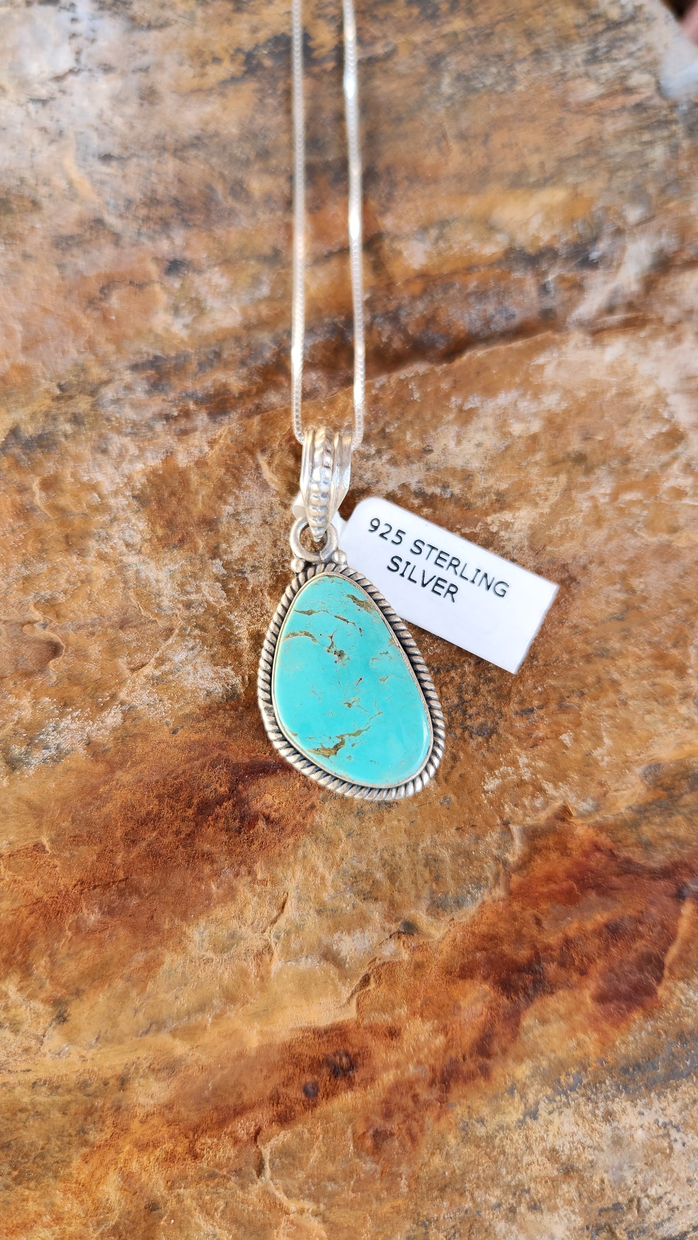Kingman Turquoise Pendant Necklace