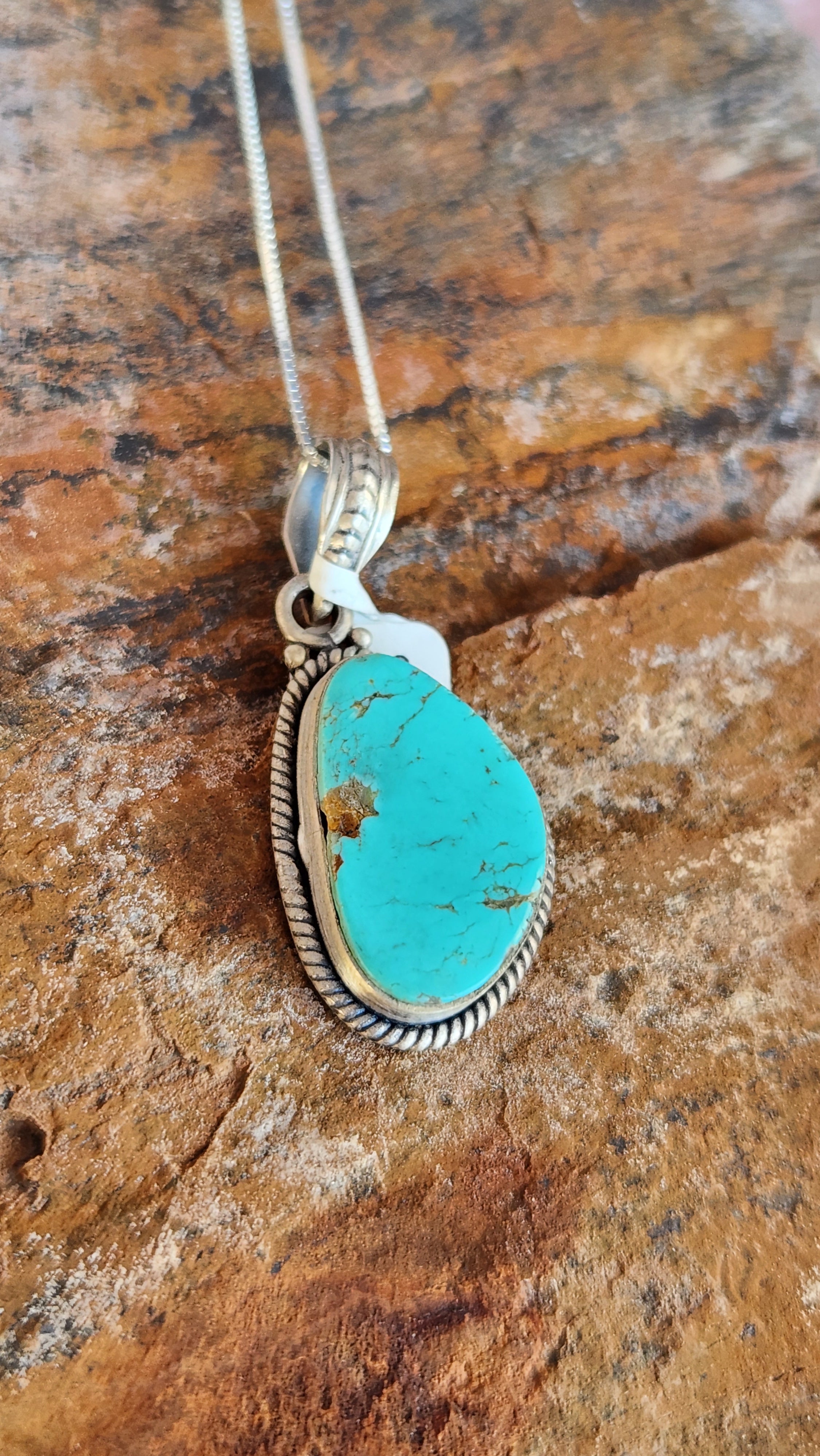 Kingman Turquoise Pendant Necklace