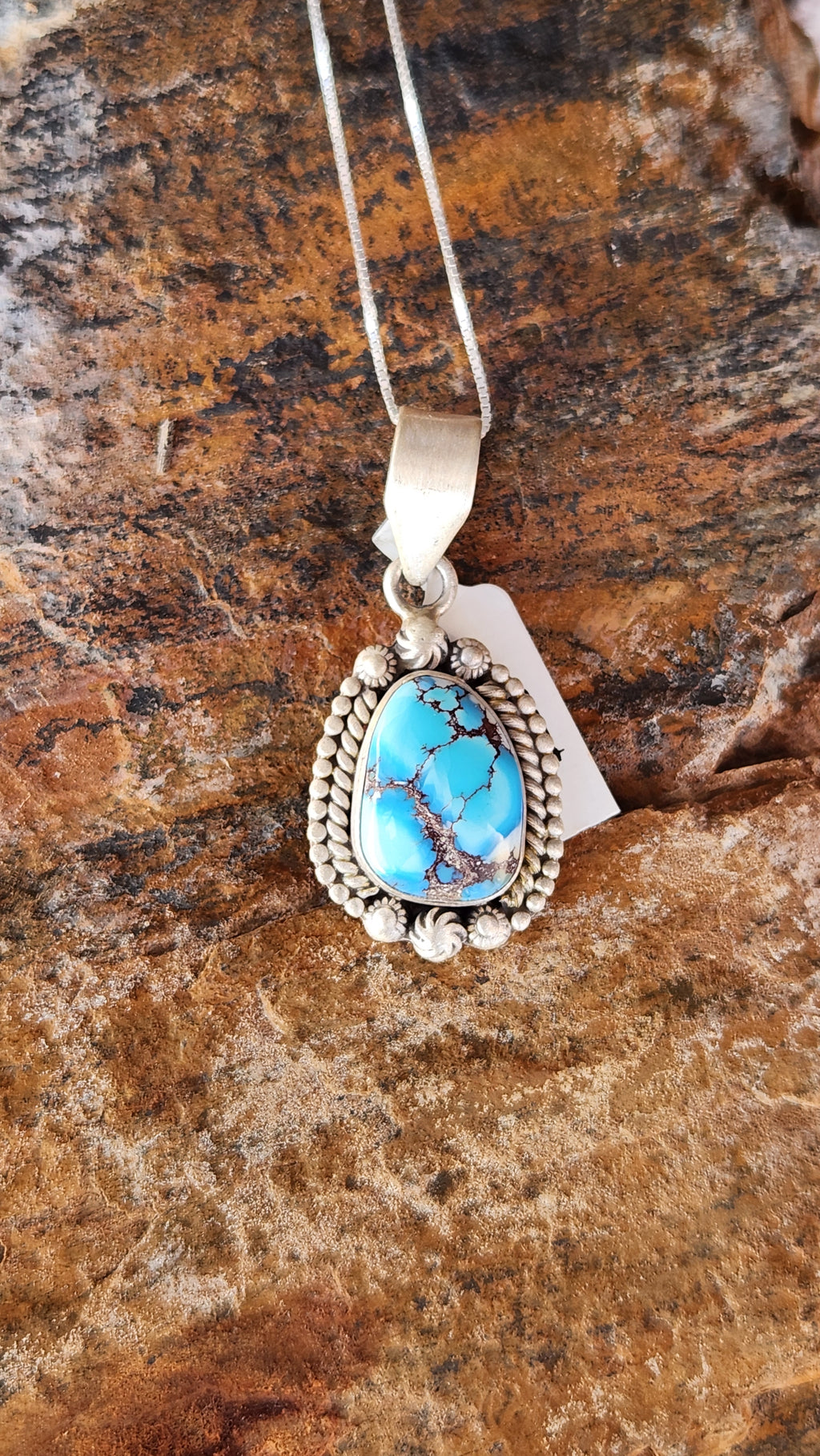 Genuine Golden Hills Turquoise Pendant Necklace