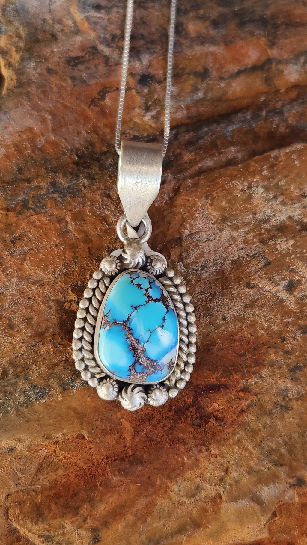 Genuine Golden Hills Turquoise Pendant Necklace