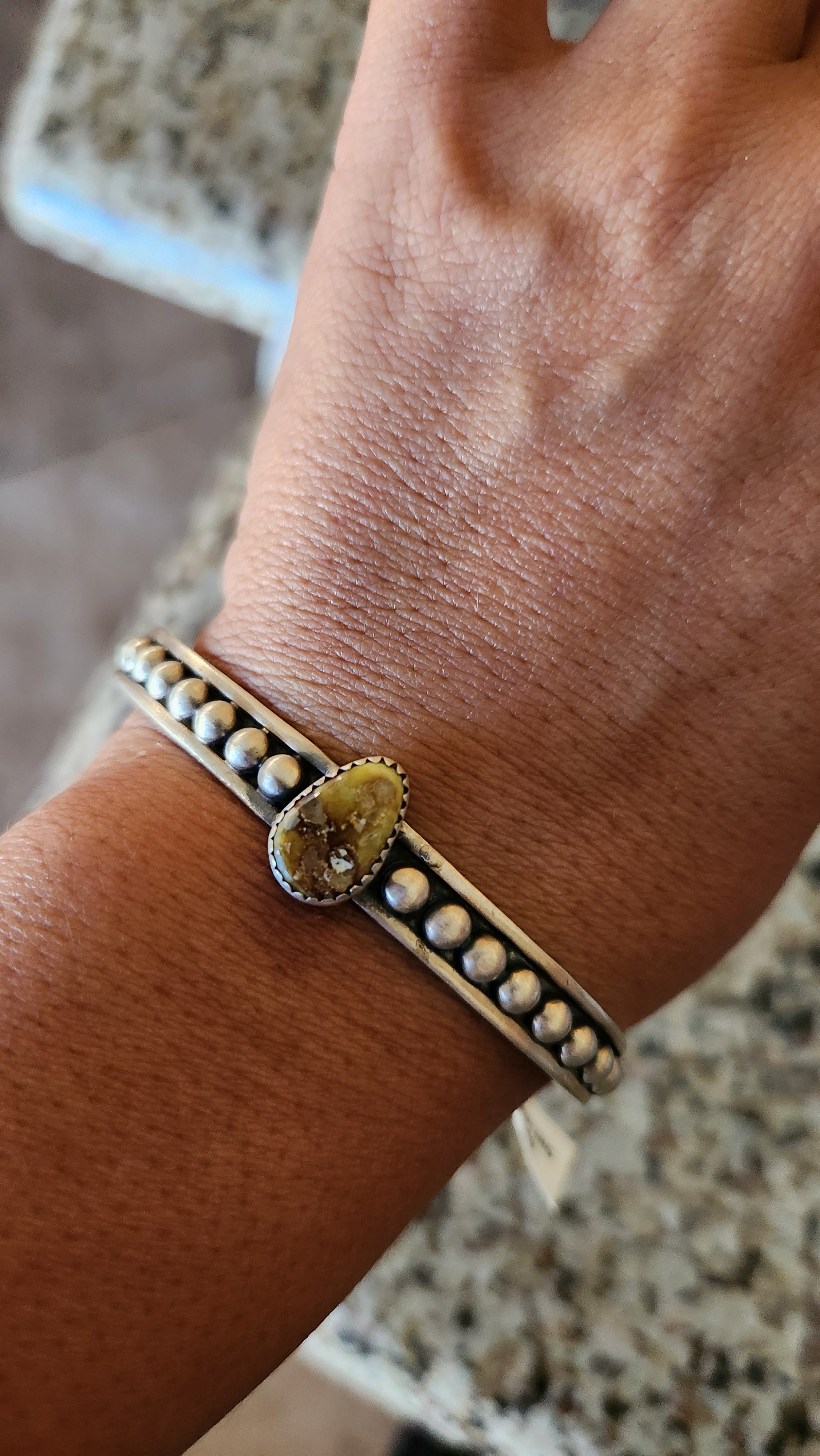 Genuine Beautiful Palomino Sterling Silver Cuff