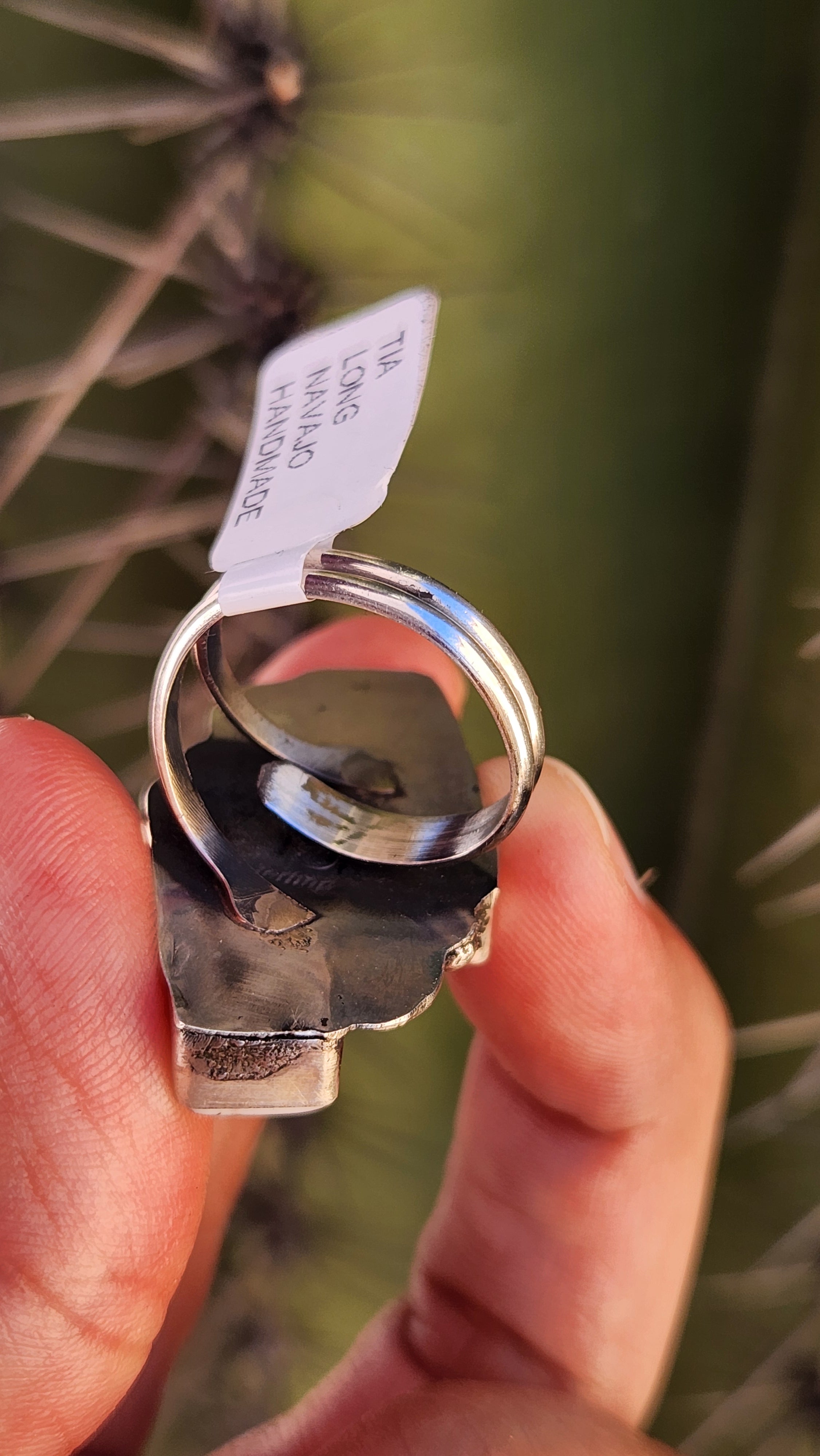 Handmade Navajo White Buffalo Adjustable Ring