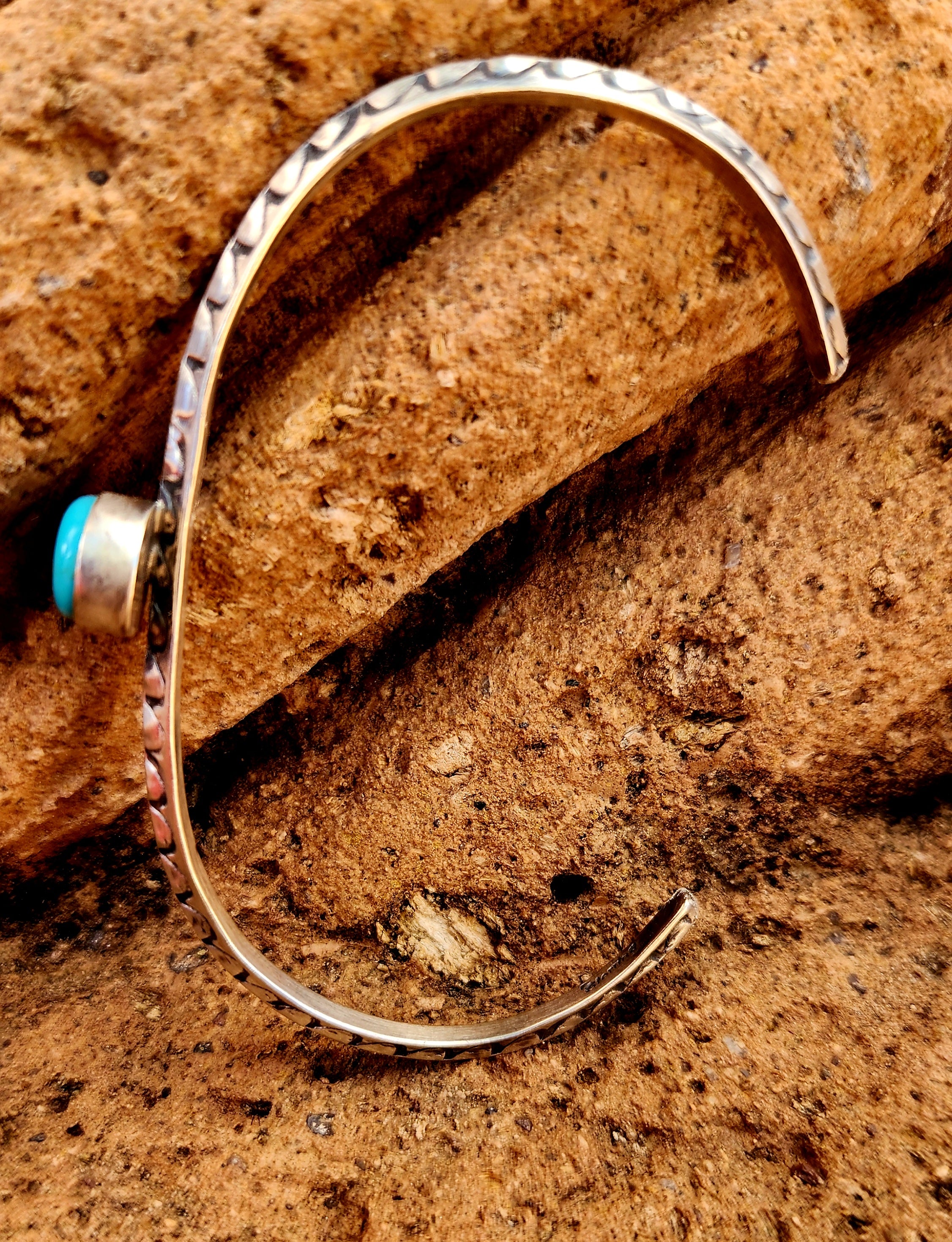 Handmade Kingman Turquoise flex cuff