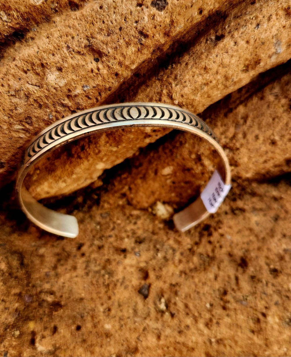 Navajo Handmade Rick Enriquez Sterling Silver Cuff